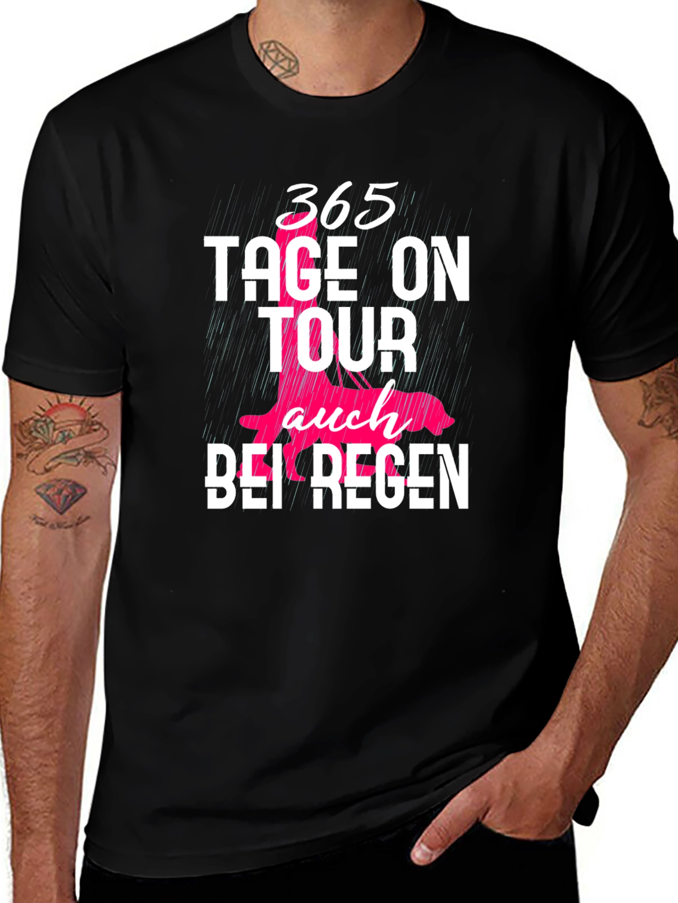 365 Tage On Tour Black Graphic Tee