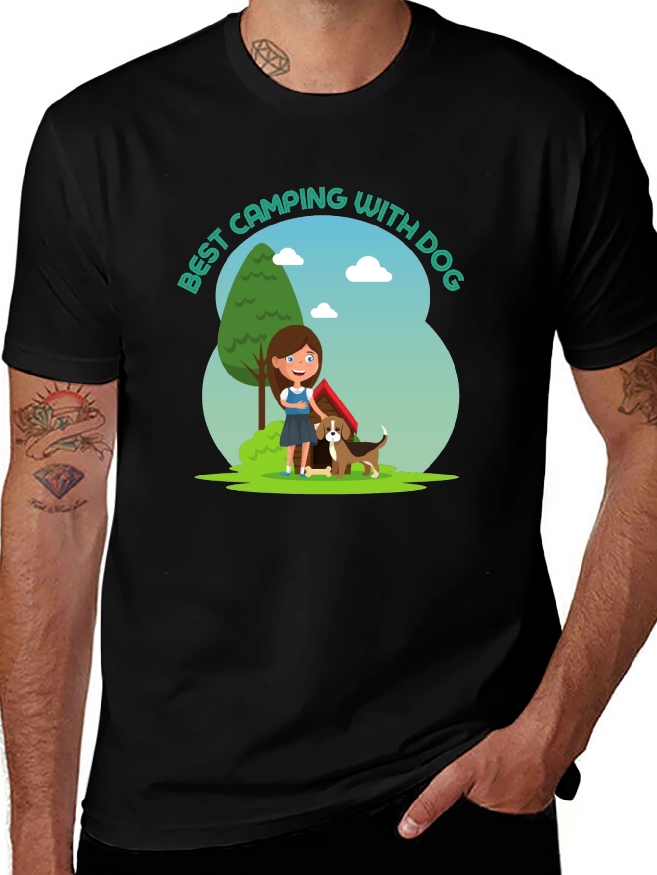 Variant 3 of Camping With Dog Graphic T-Shirt