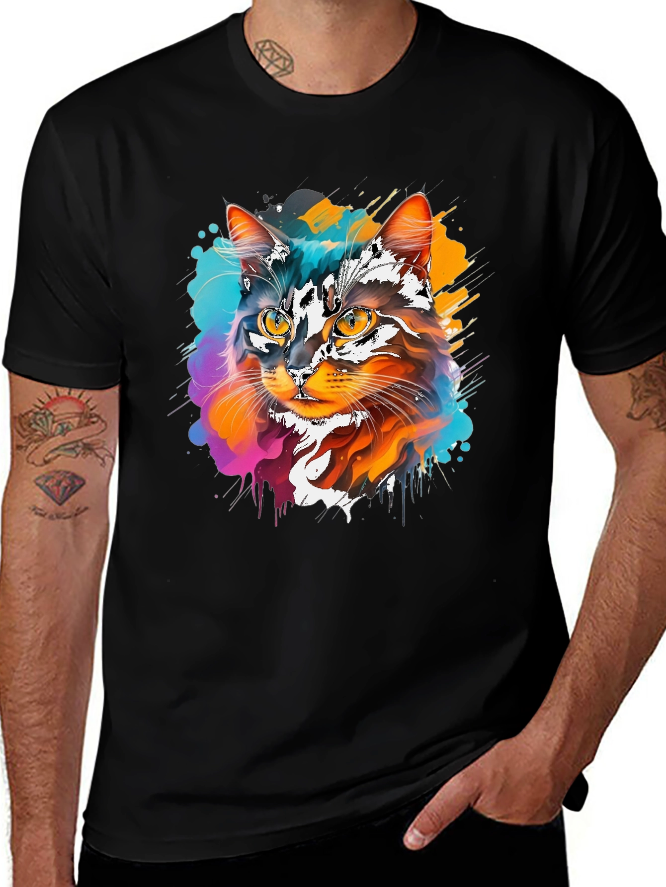 Variant 26 of Colorful Cat Graphic T-Shirt