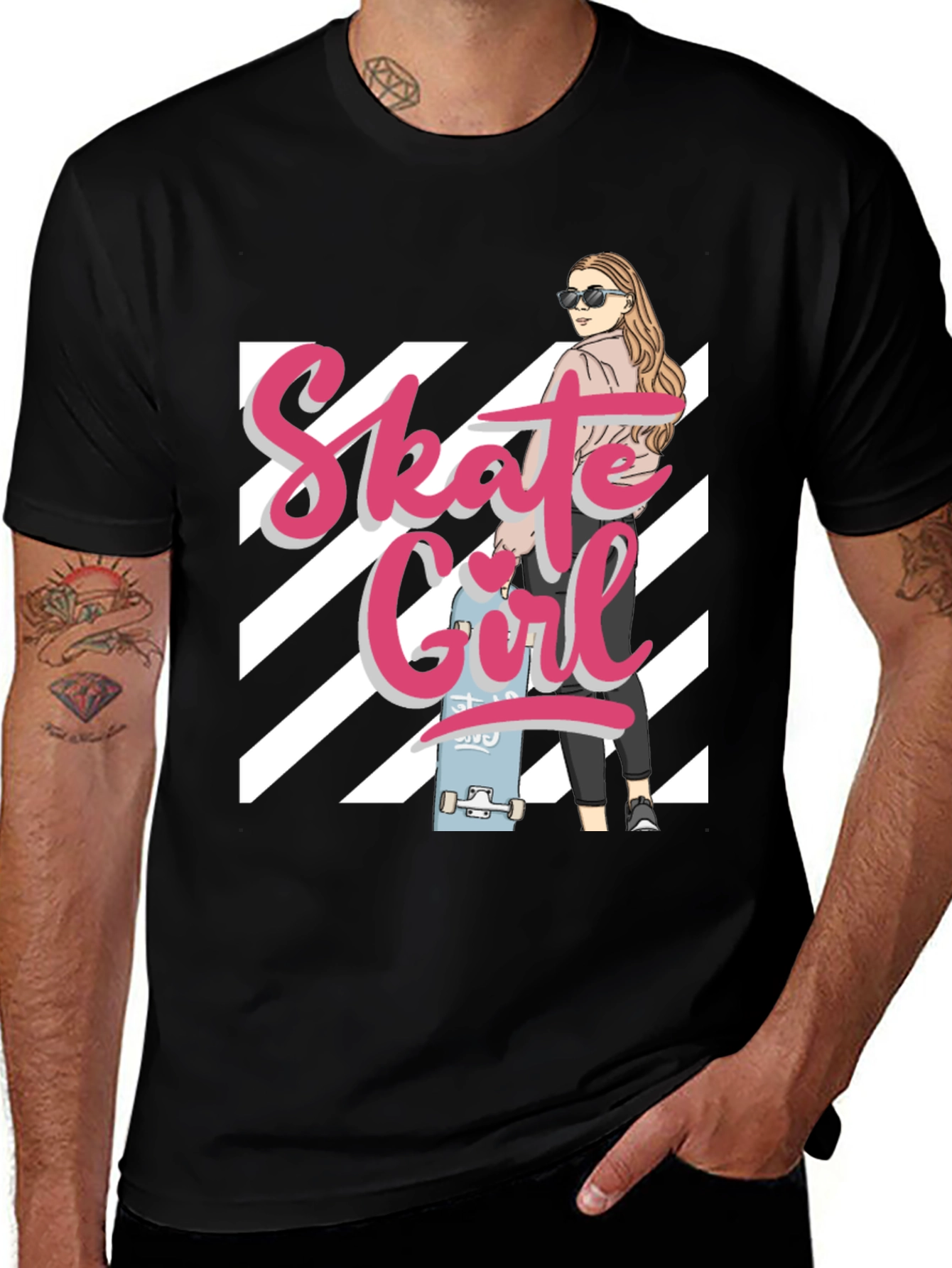 Skate Girl Graphic T-Shirt - Cool & Casual Style