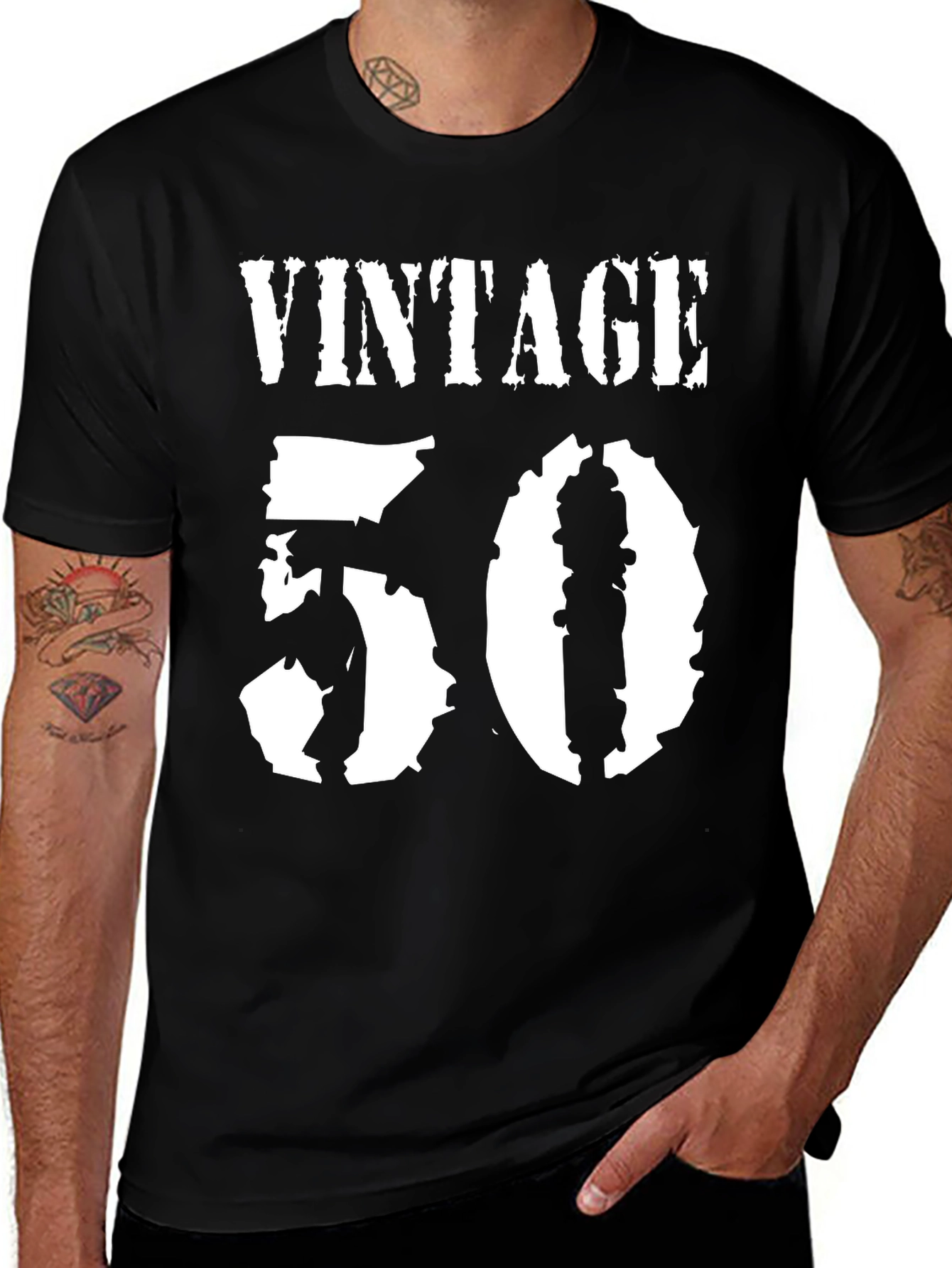 Variant 13 of Vintage 50 T-Shirt - Black Graphic Tee