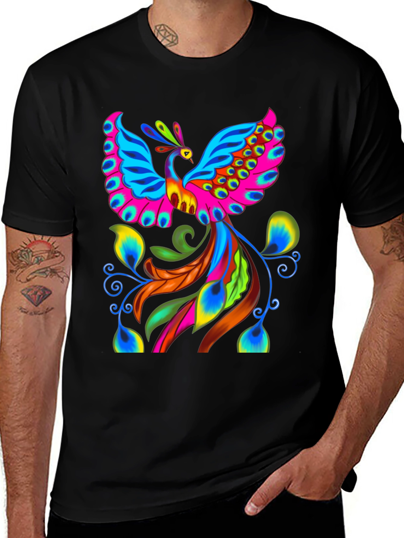 Variant 6 of Vibrant Phoenix Graphic Tee - Unique Design