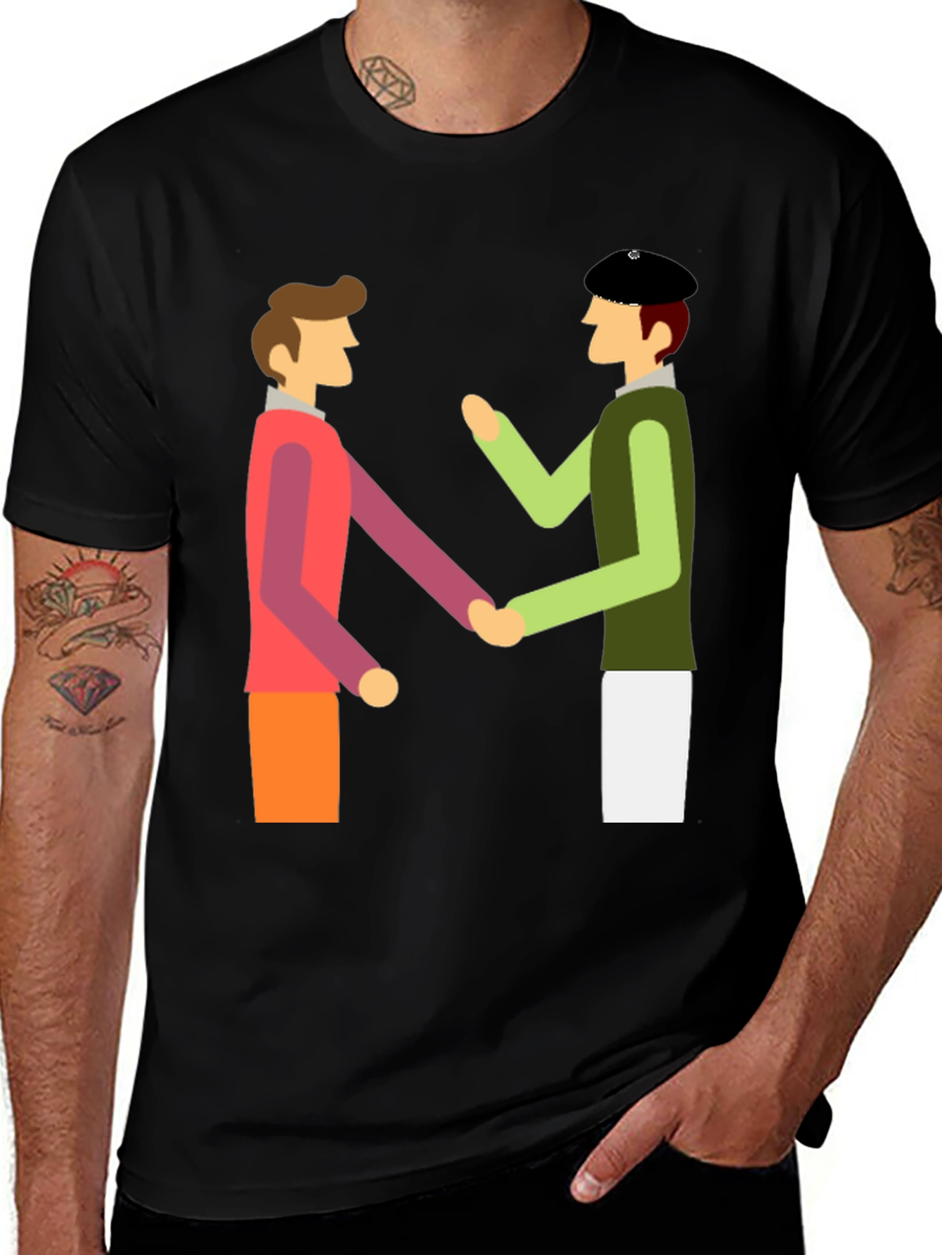 Variant 25 of Graphic T-Shirt - Handshake Design
