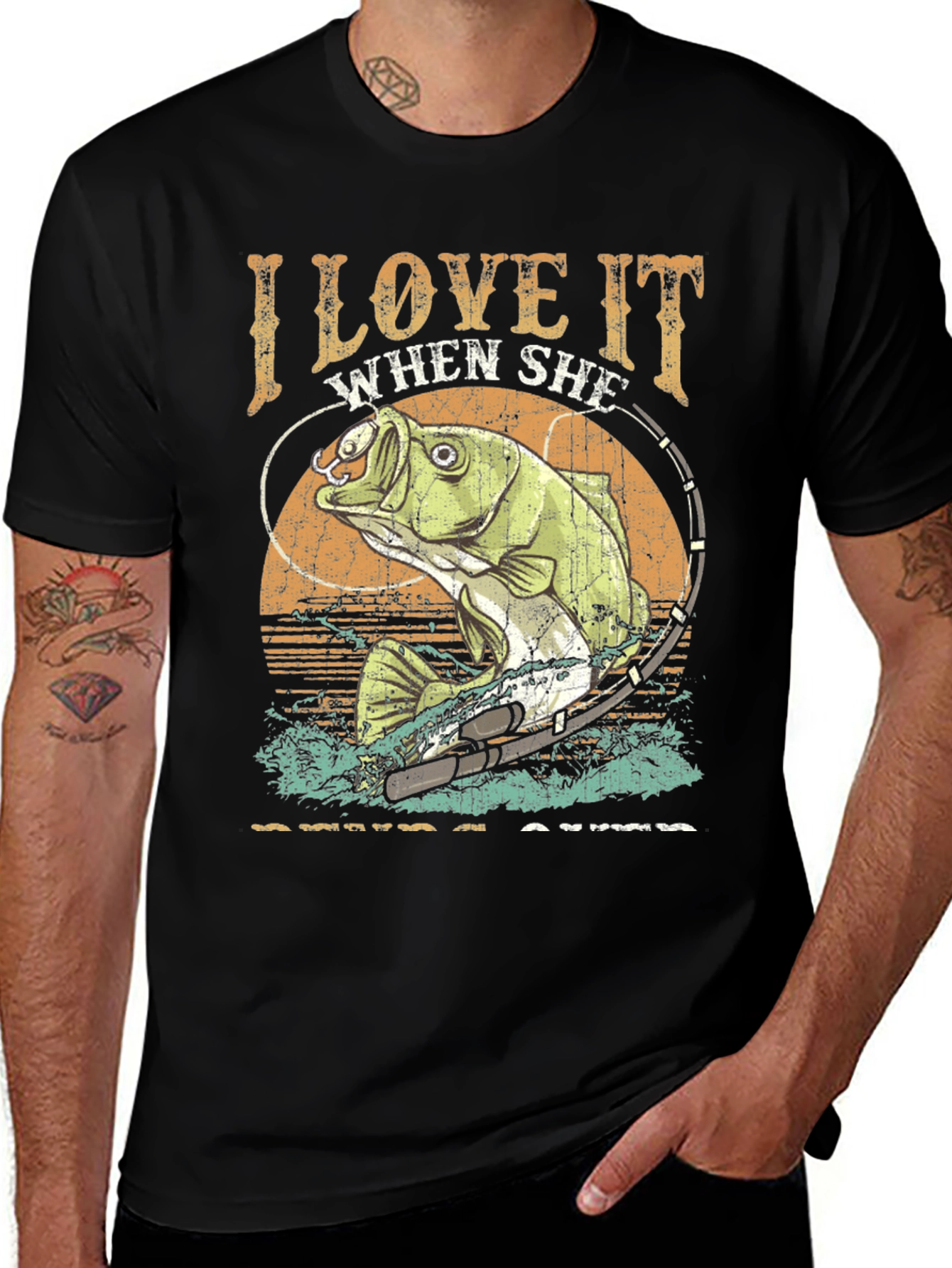 Variant 12 of I Love It When She Swallows T-Shirt - Bass Fishing