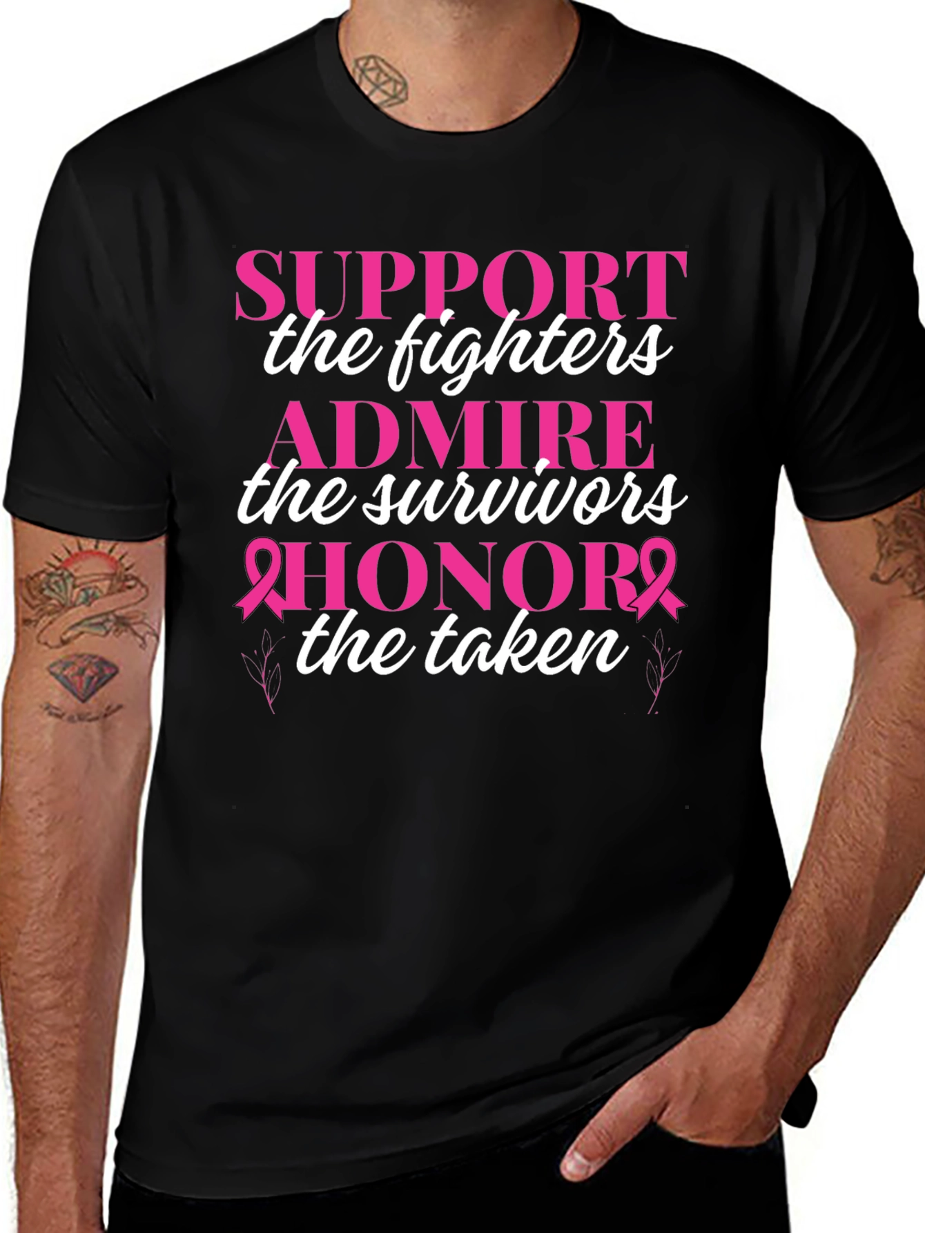Variant 8 of Support Breast Cancer Awareness Graphic Tee