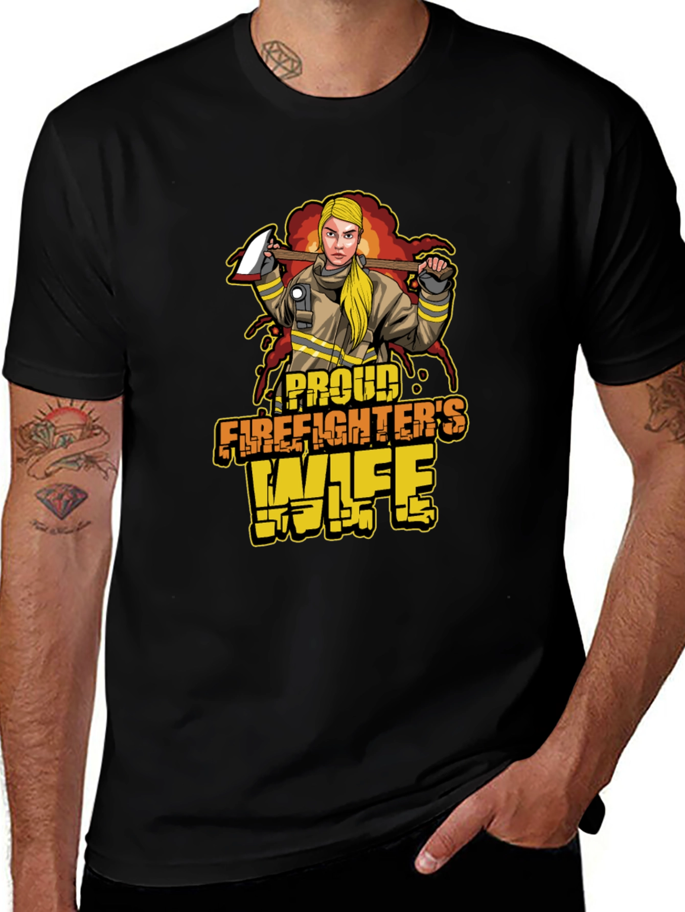 Variant 17 of Proud Firefighter's Wife Graphic T-Shirt