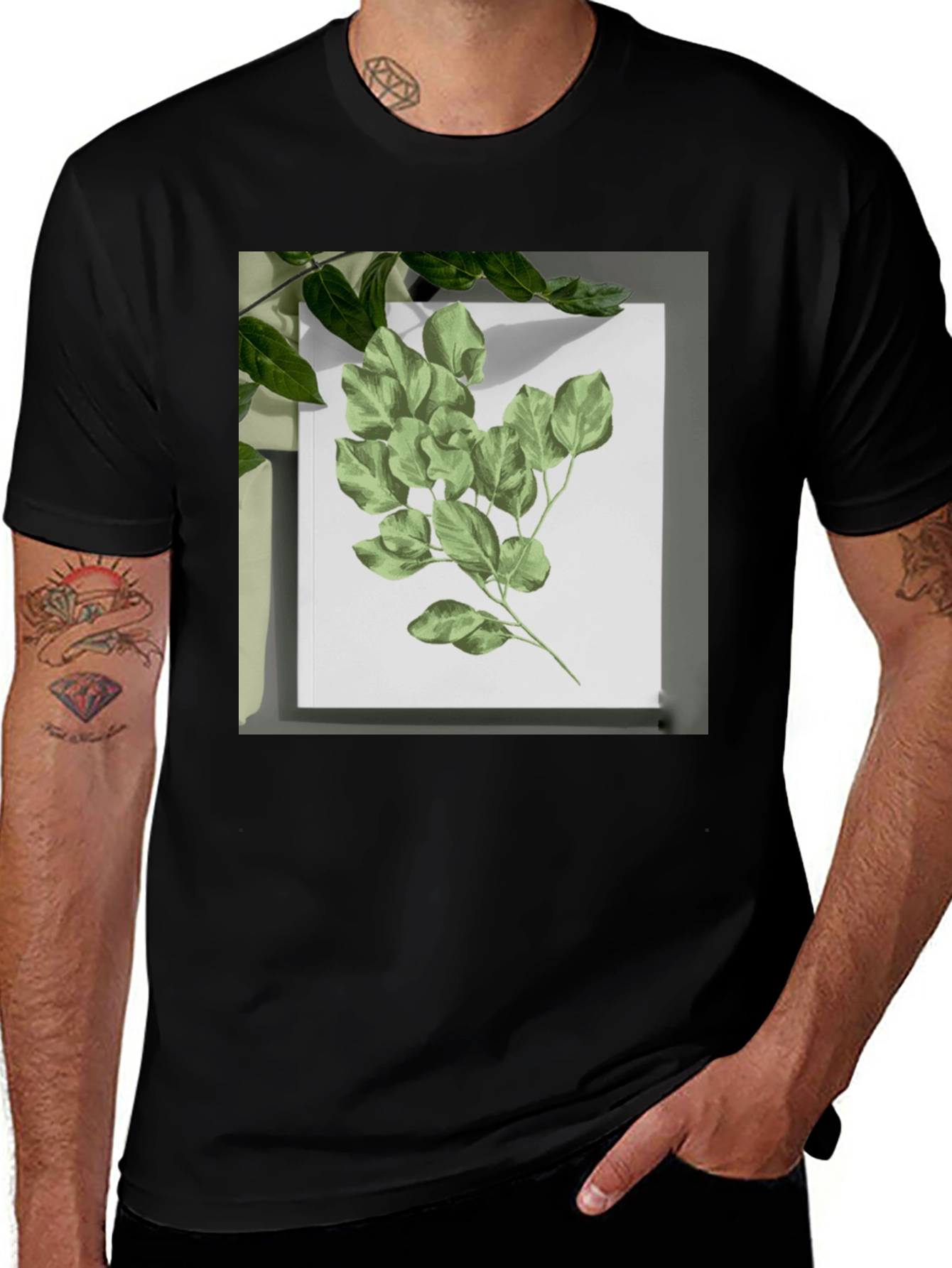 Variant 14 of Nature Print Black T-Shirt