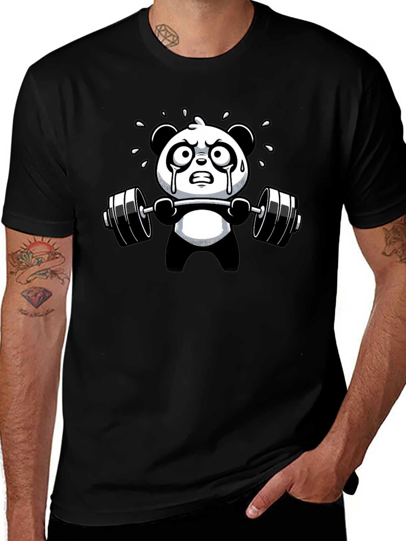 Variant 11 of Weightlifting Panda Graphic T-Shirt