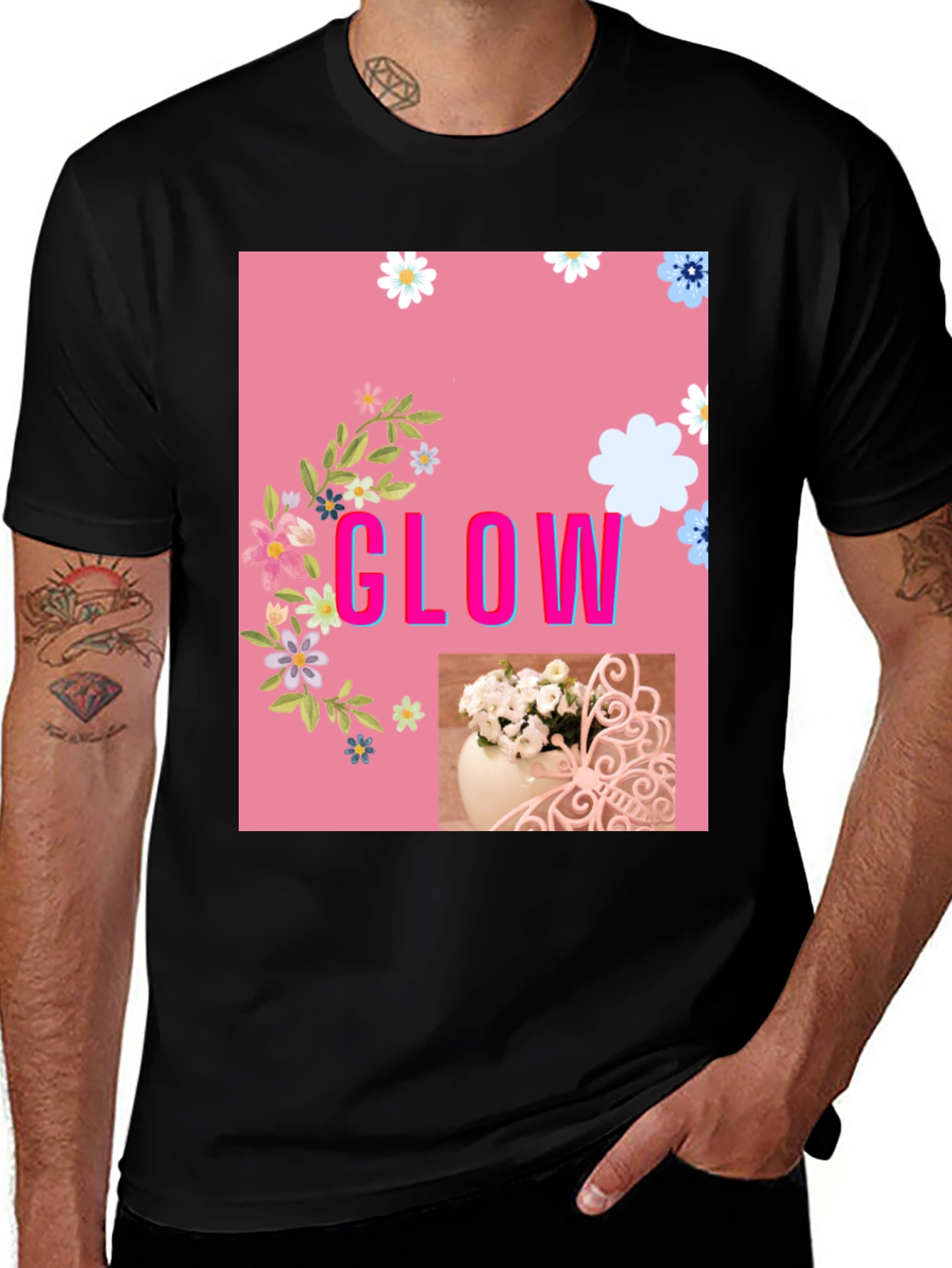 Variant 28 of Floral "Glow" Graphic Tee
