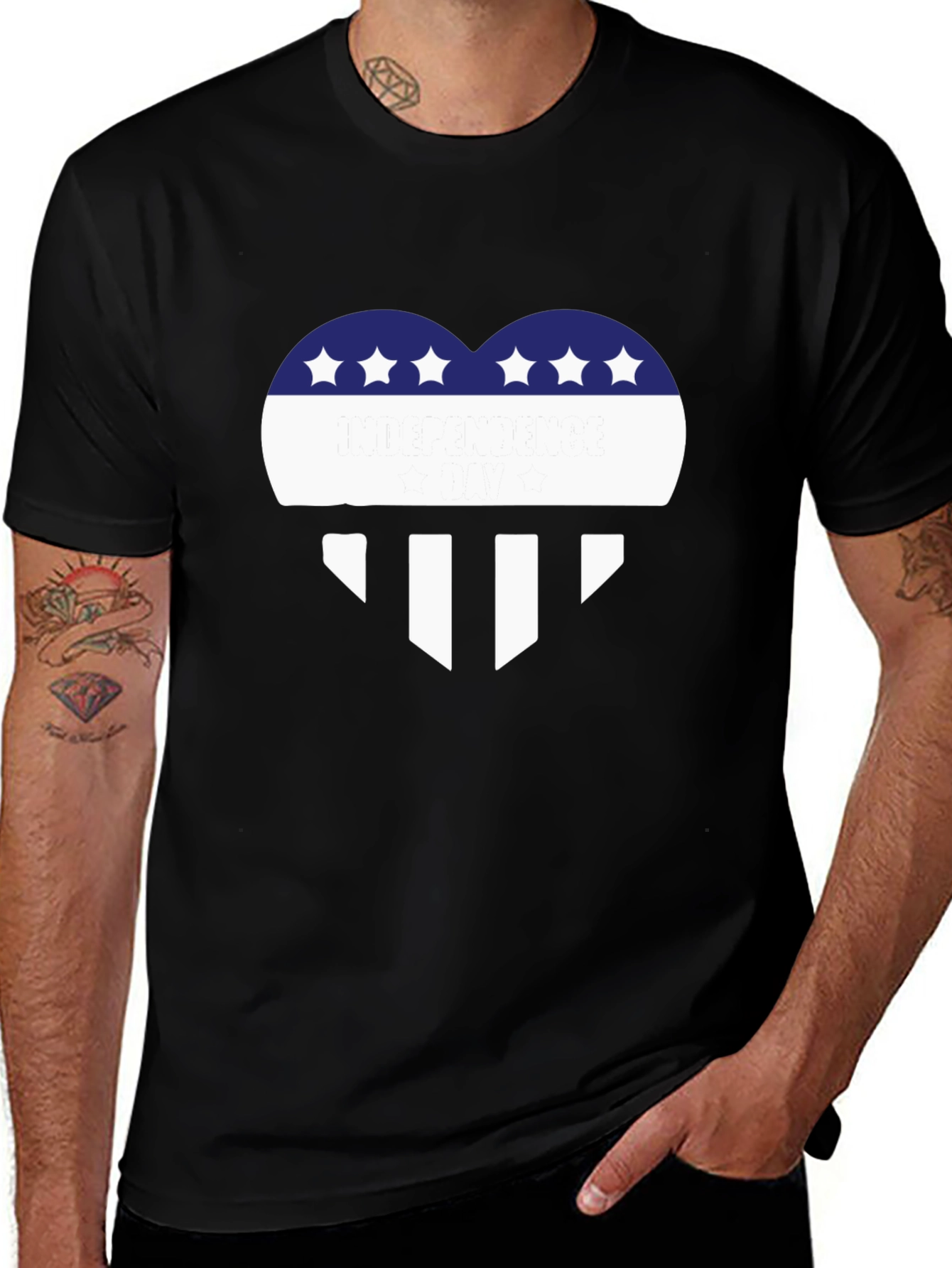 Variant 15 of Patriotic Heart Graphic Tee - Independence Day Shirt