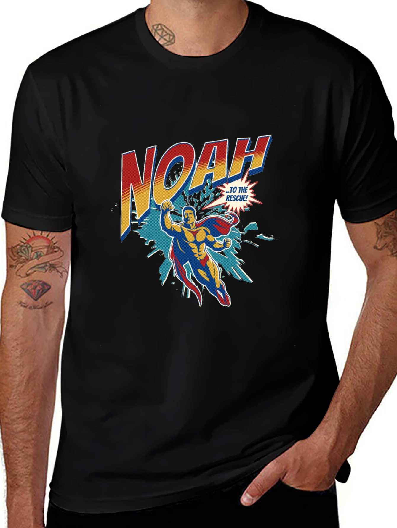 Variant 25 of Noah Superhero T-Shirt - Personalized Comic Style Tee