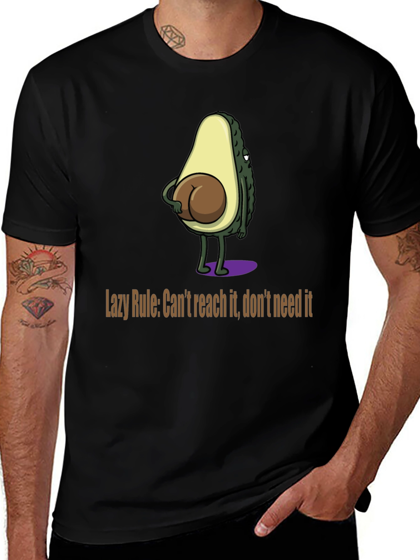 Variant 9 of Funny Avocado Booty Graphic T-Shirt - Lazy Rule