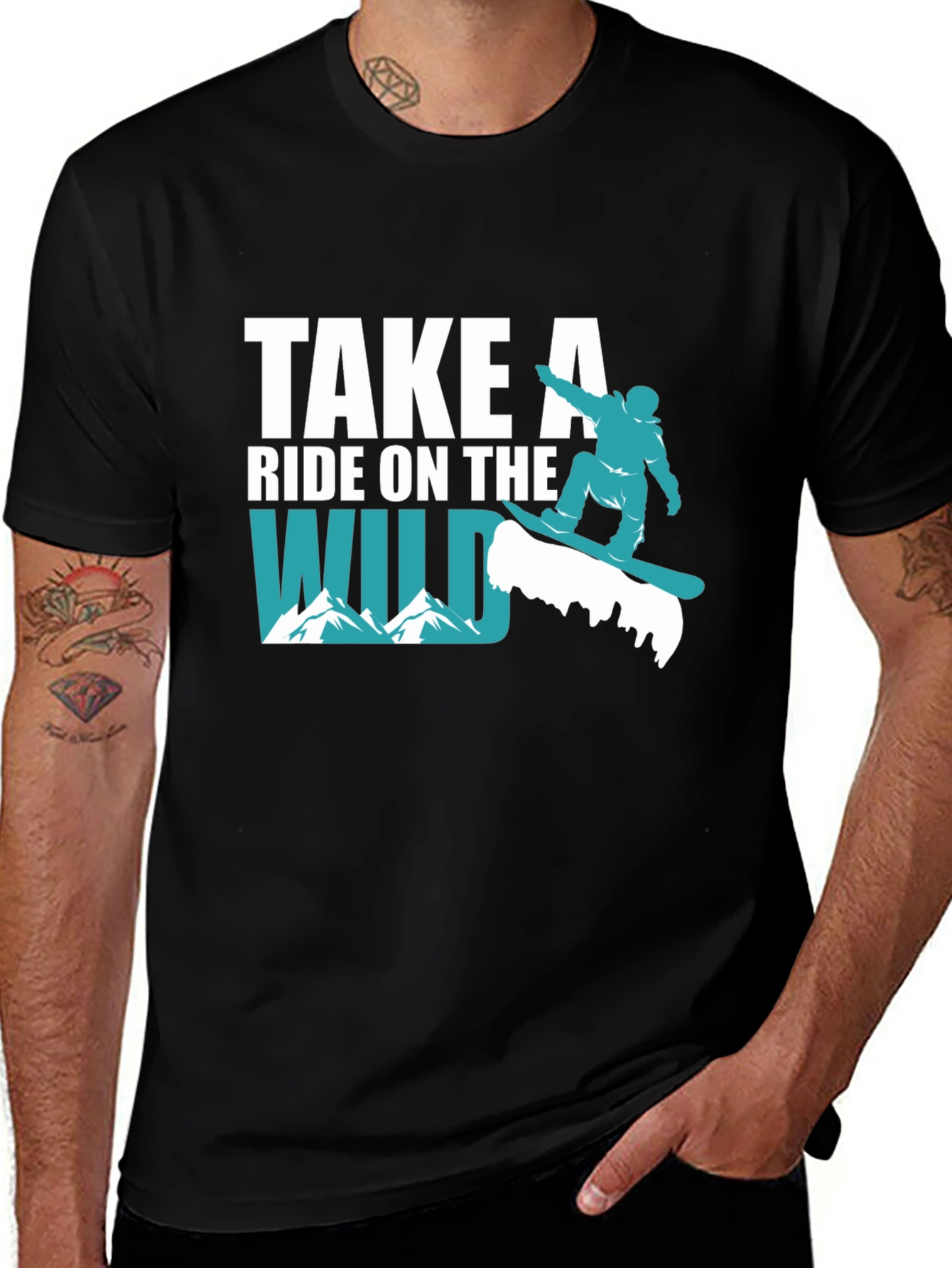 Variant 5 of Wild Ride Snowboard T-Shirt - Adventurous Style