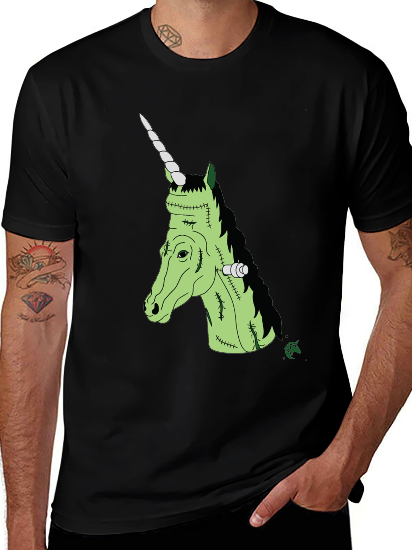 Frankenstein Unicorn Graphic Tee - Halloween Costume Shirt