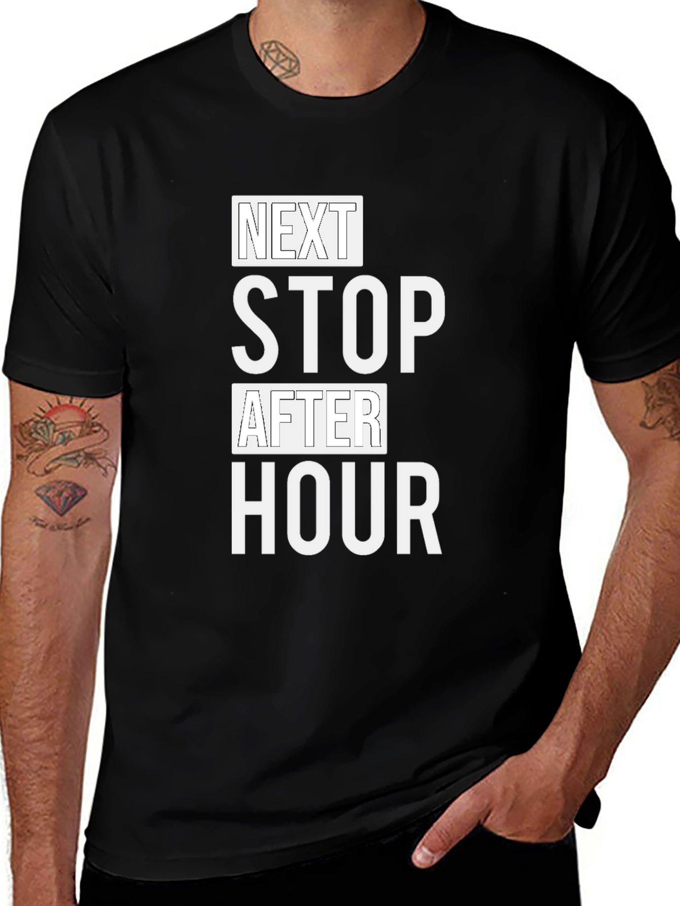 Variant 16 of Next Stop After Hour Black T-Shirt