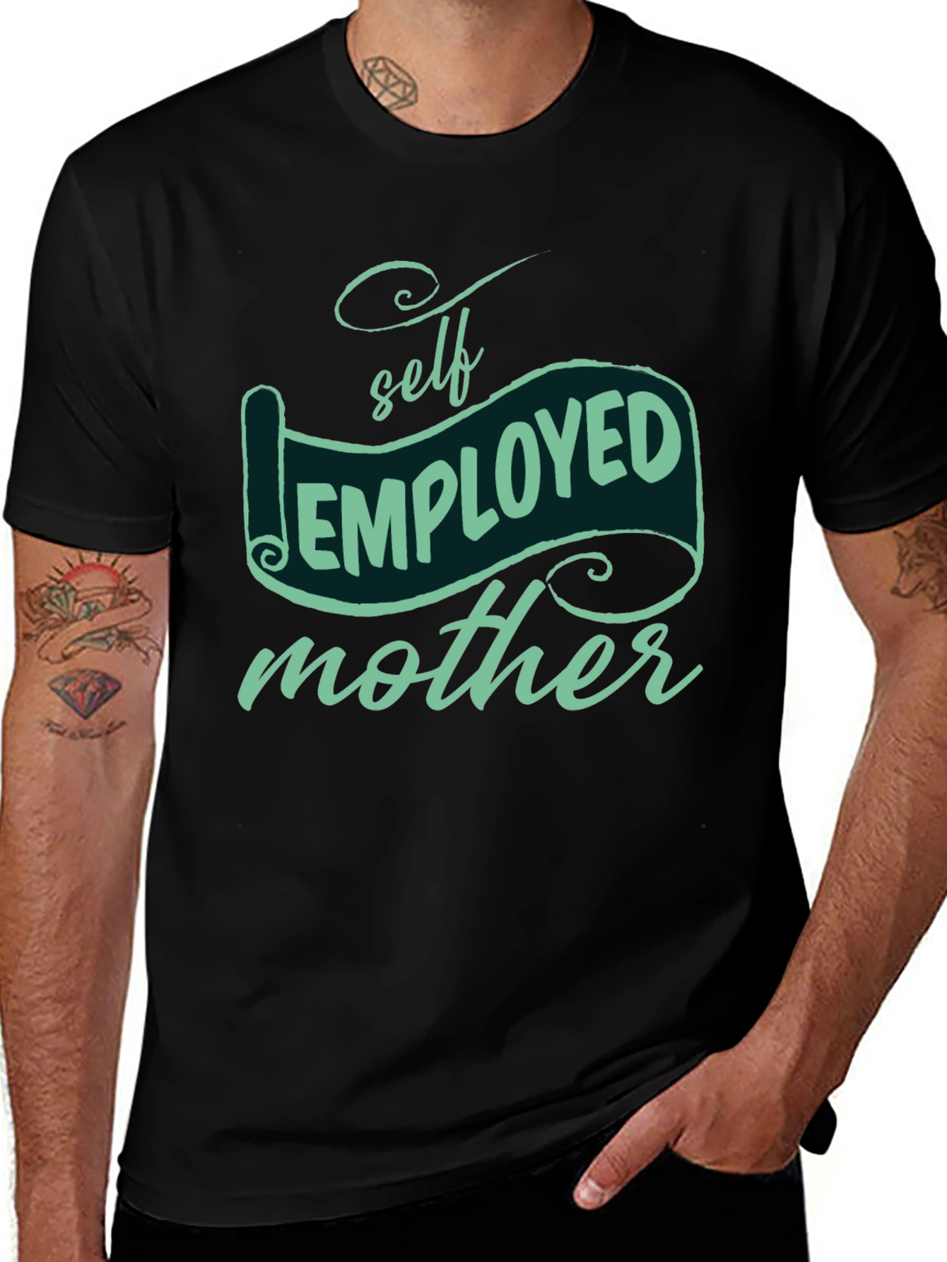 Variant 30 of Self Employed Mother Graphic Tee - Black