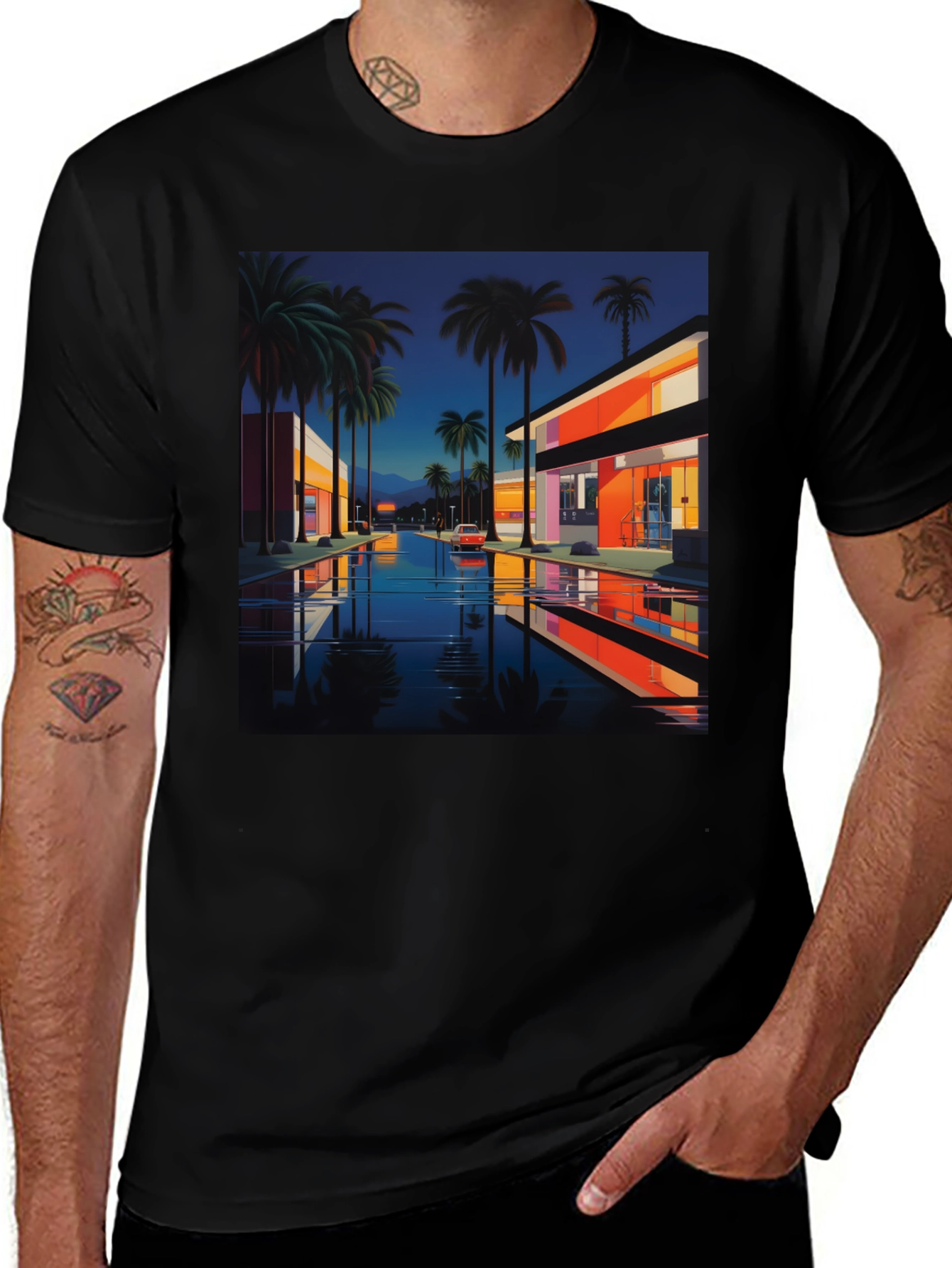 Variant 24 of Retro Palm Sunset T-Shirt, 80s Style Tee