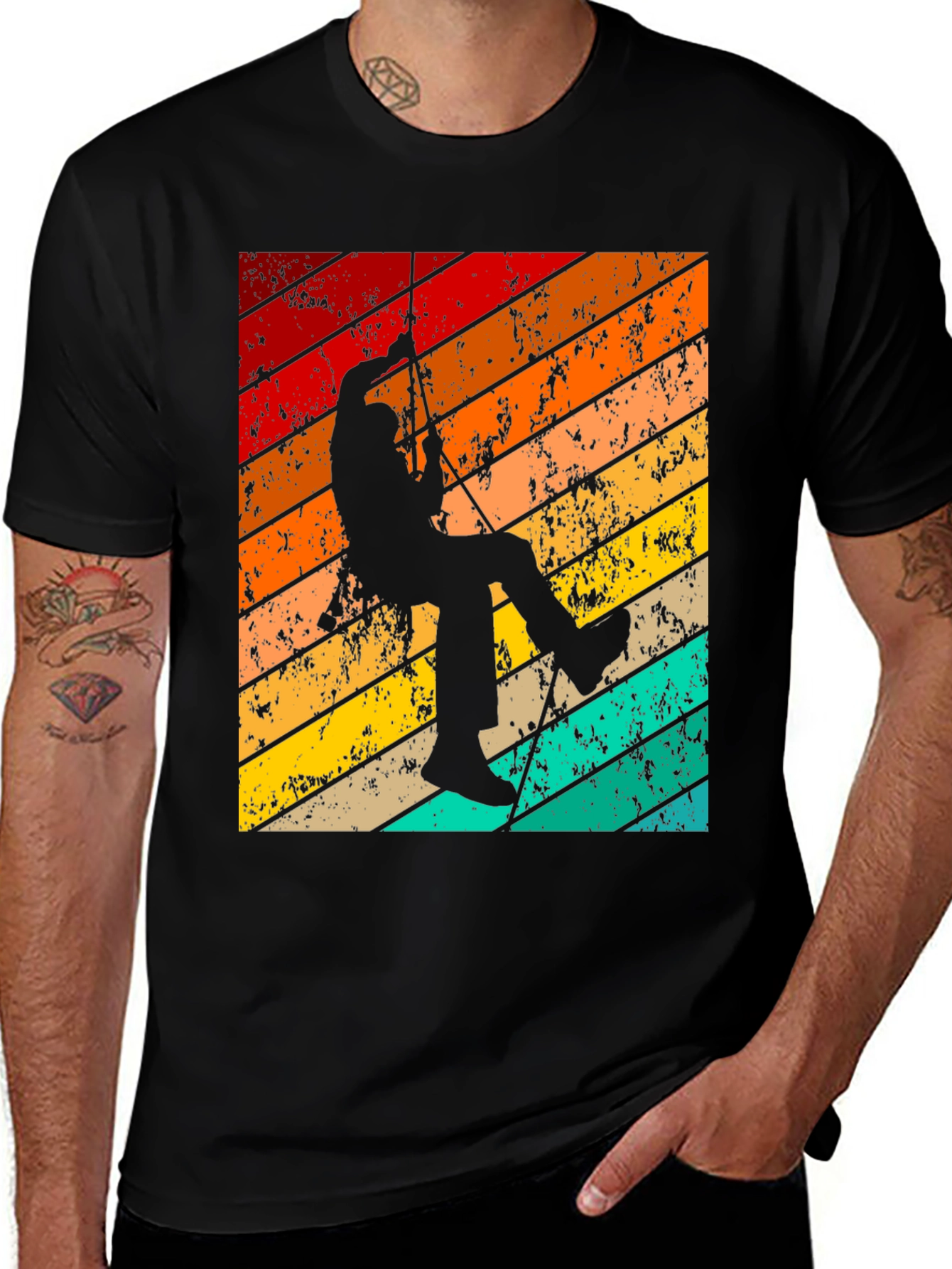 Variant 28 of Vintage Rock Climbing T-Shirt - Retro Climber Design