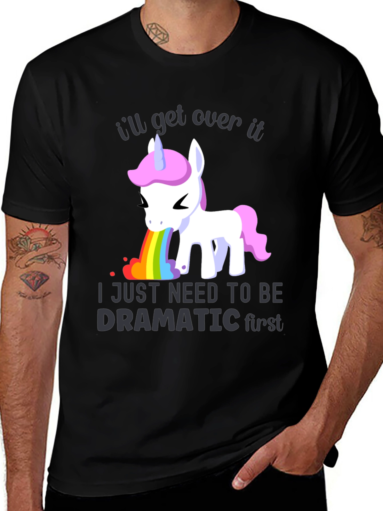 Variant 24 of Dramatic Unicorn T-Shirt - I'll Get Over It