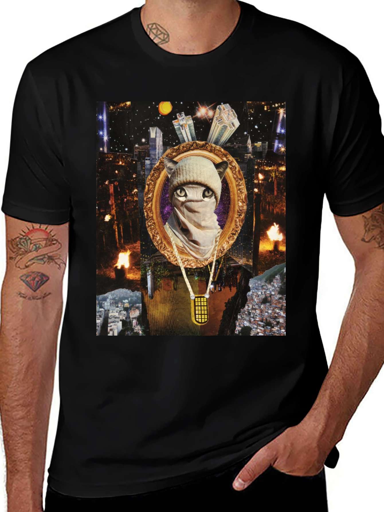Variant 5 of Gangster Cat Tee - Urban Style Men's T-shirt