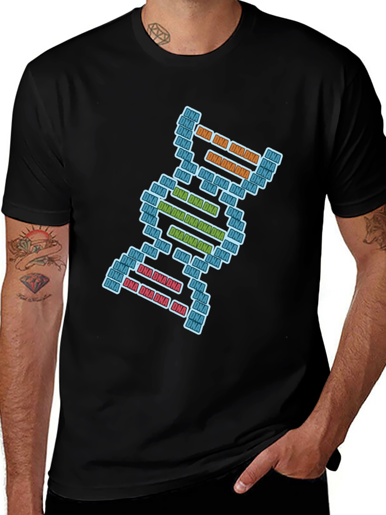 DNA Pixel Art Graphic Tee - Science T-Shirt