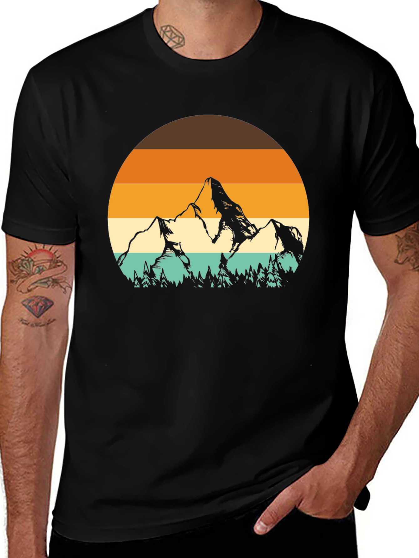 Variant 11 of Retro Mountain Graphic Tee - Nature Lover's Style