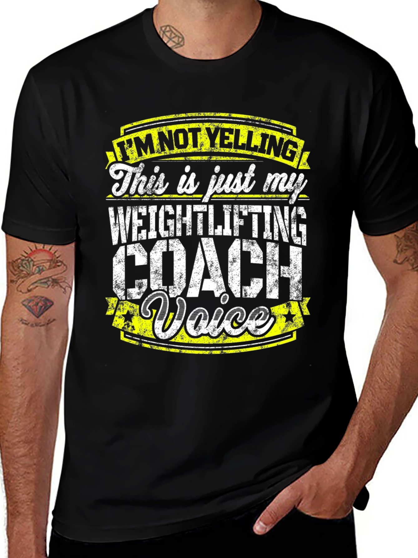 Variant 21 of Weightlifting Coach Voice T-Shirt - Funny Gym Workout Tee