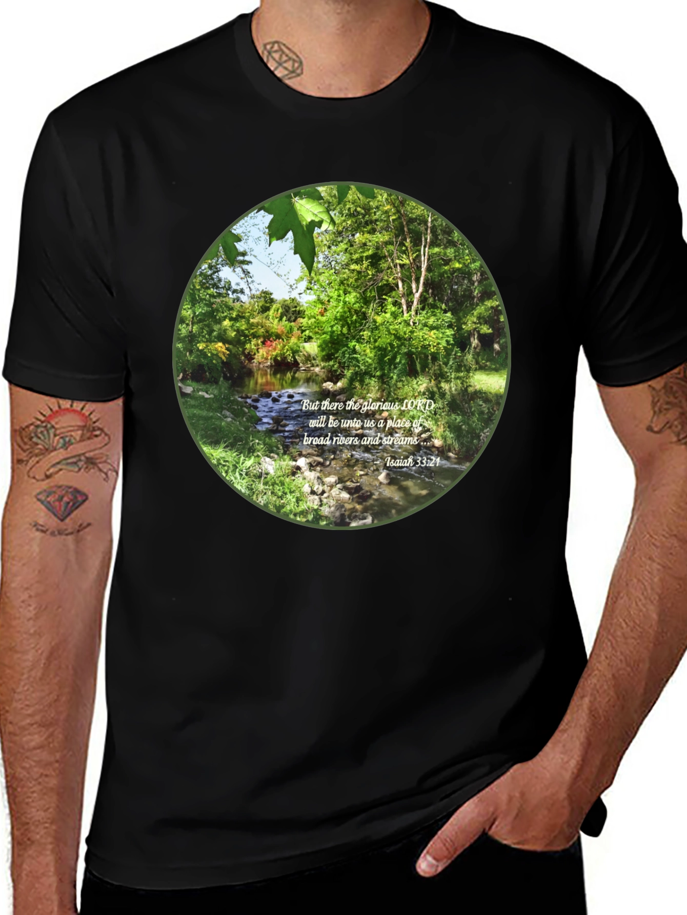 Scenic River T-Shirt - But there the Glorious Lord