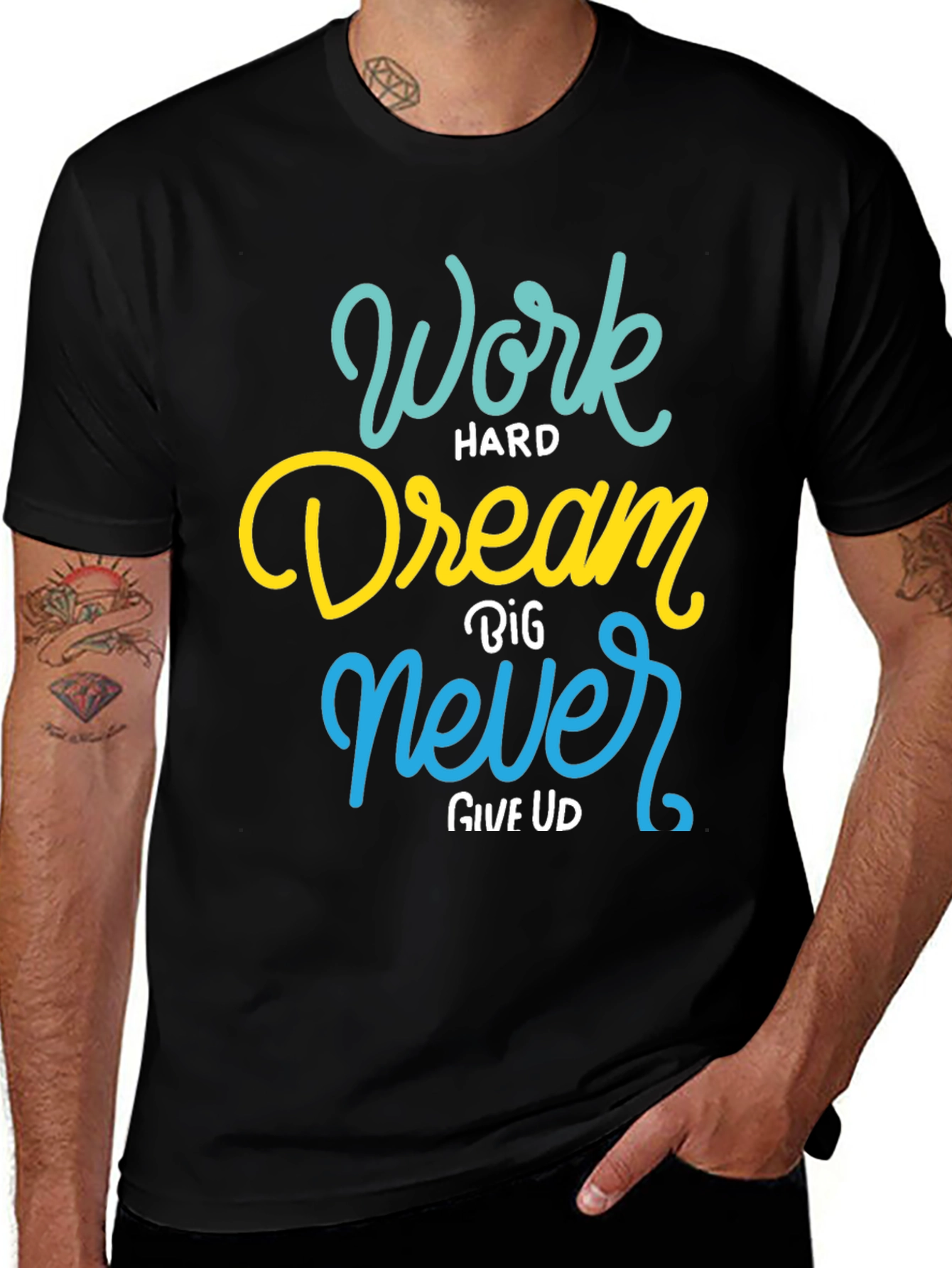 Variant 22 of Motivational Graphic Print Crew Neck T-Shirt