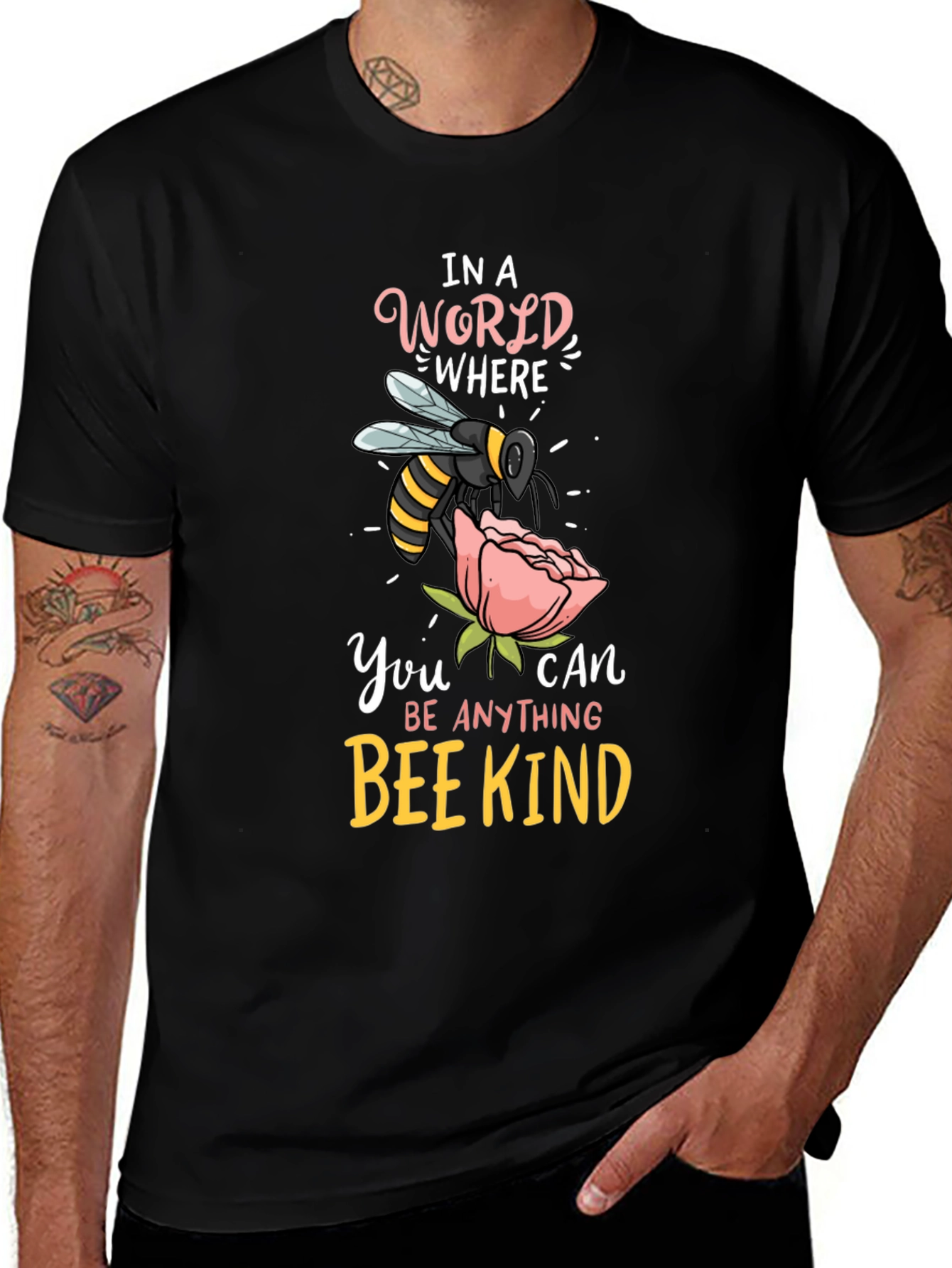 Variant 27 of Bee Kind T-Shirt - Motivational Bee Design