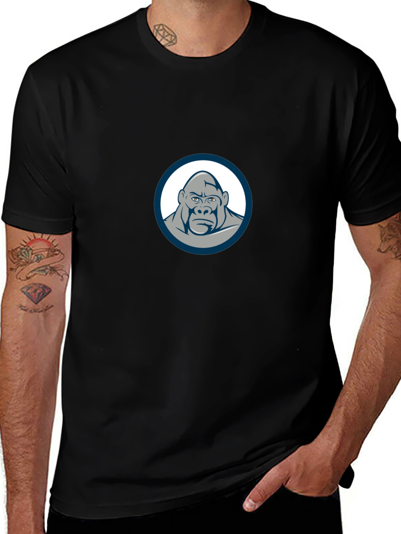 Cool Gorilla Graphic Tee - Black Cotton T-Shirt