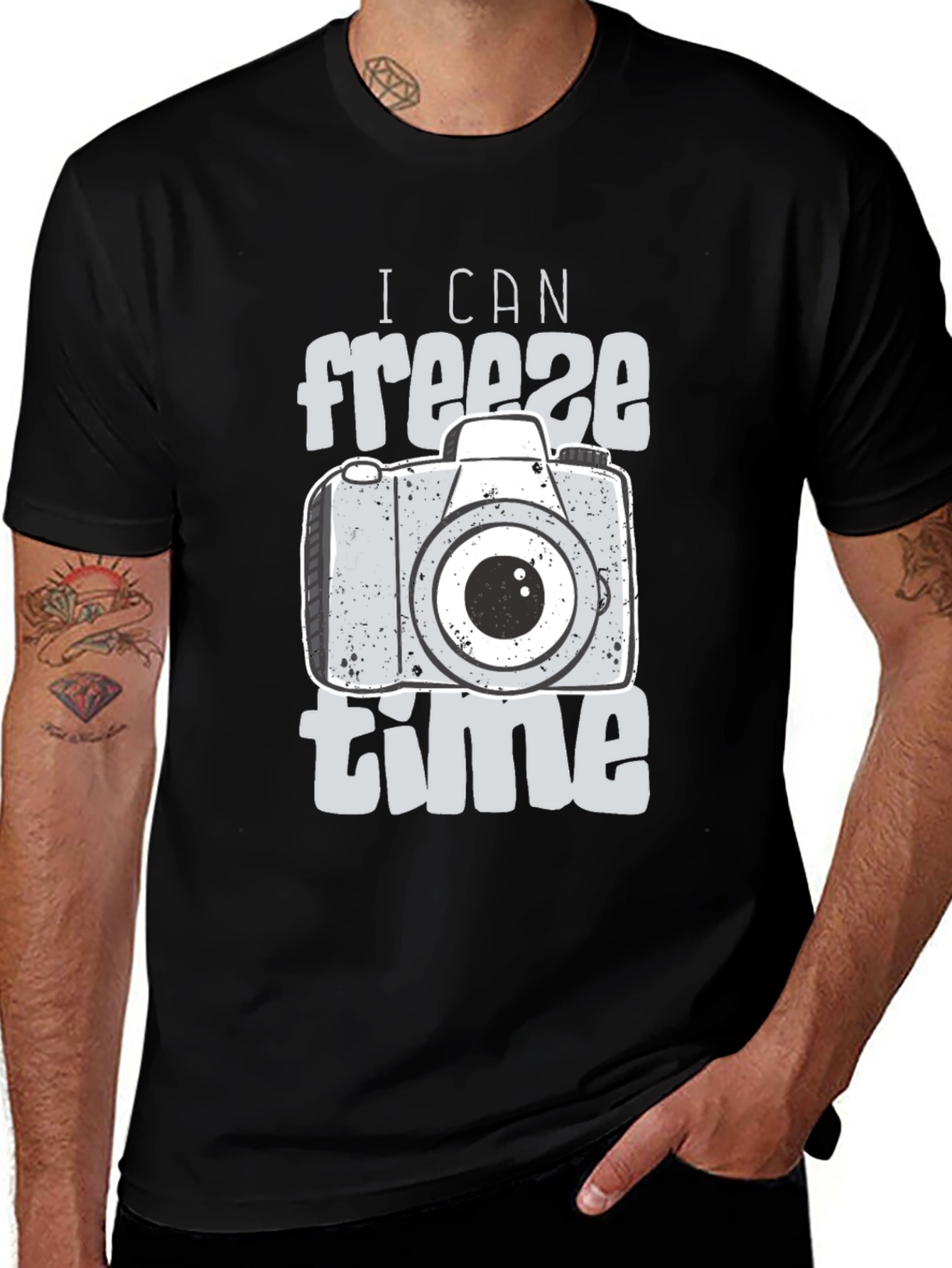 Variant 16 of Freeze Time Camera Graphic T-Shirt - Black