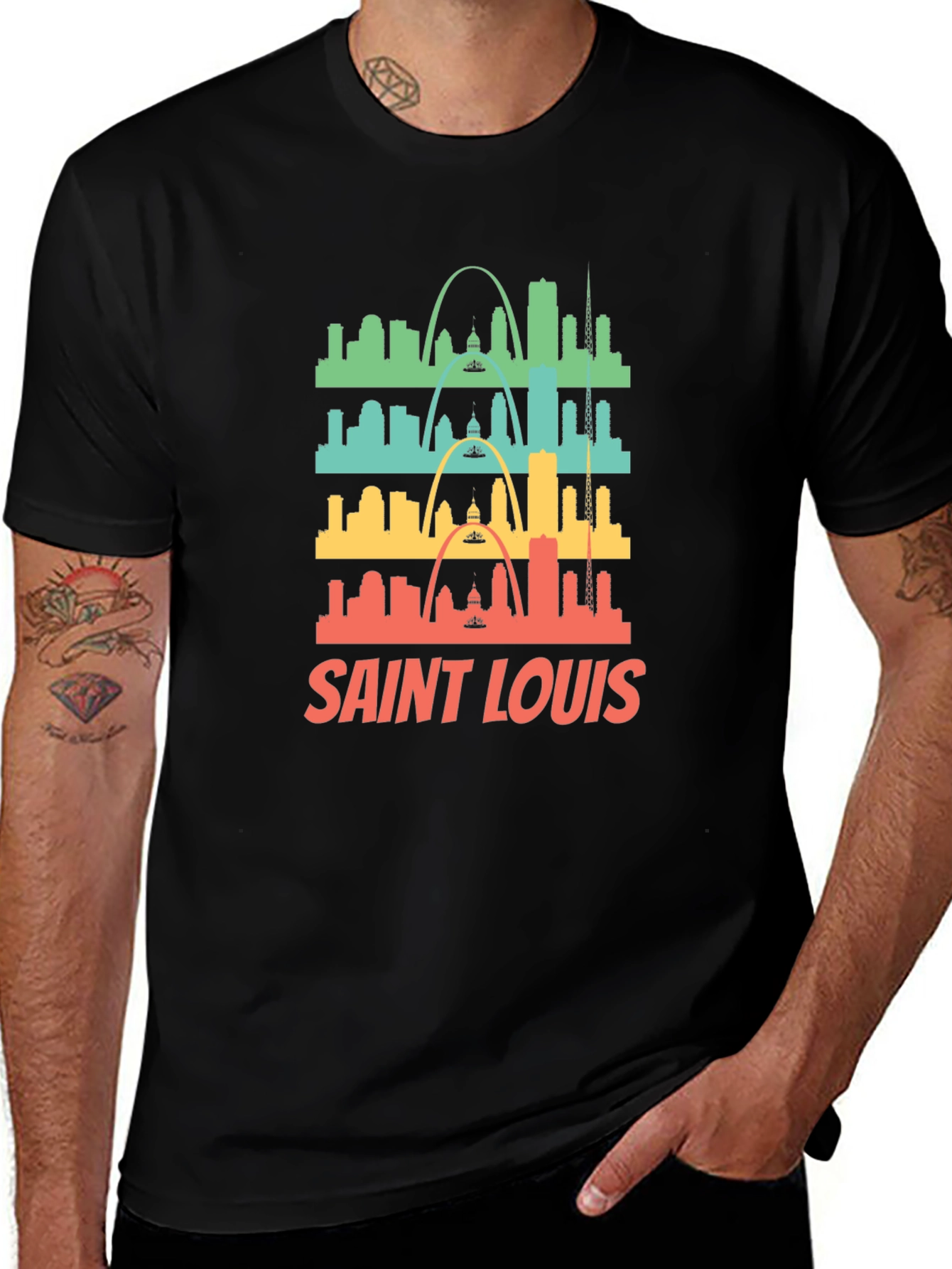 Saint Louis Skyline Graphic Tee - Retro Style