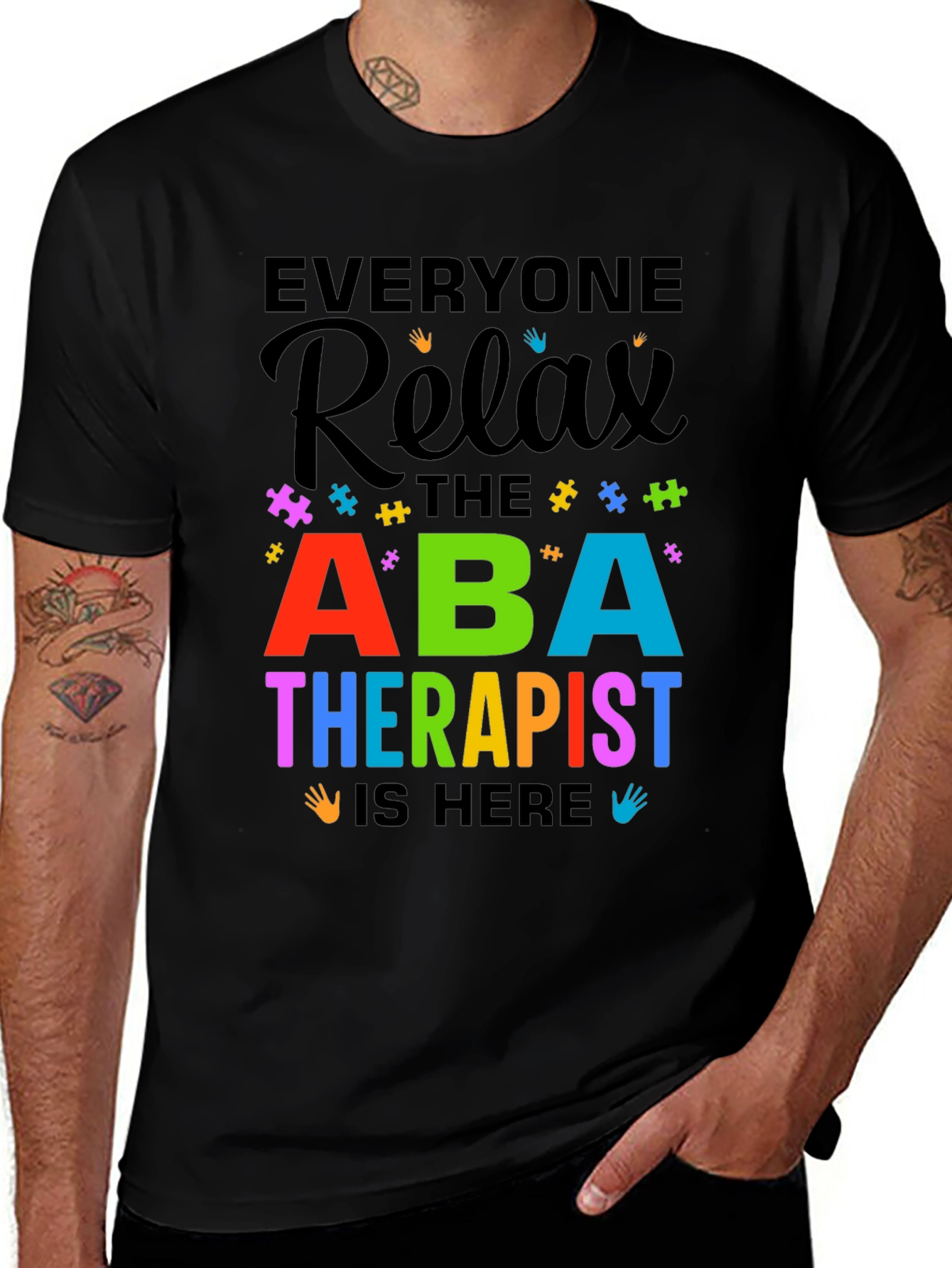 Variant 8 of ABA Therapist Shirt - Everyone Relax Autism Awareness Tee