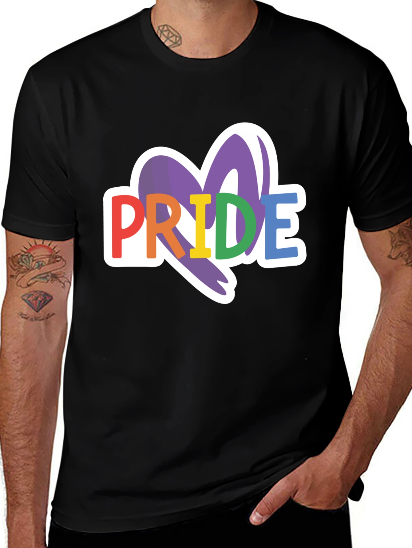 Pride Heart Graphic Tee - Rainbow Love T-Shirt
