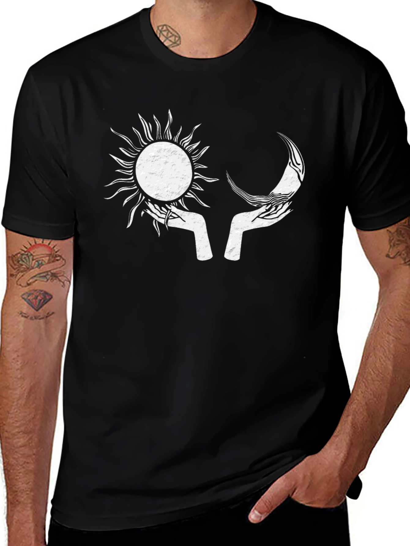 Variant 22 of Sun & Moon Graphic T-Shirt - Celestial Design