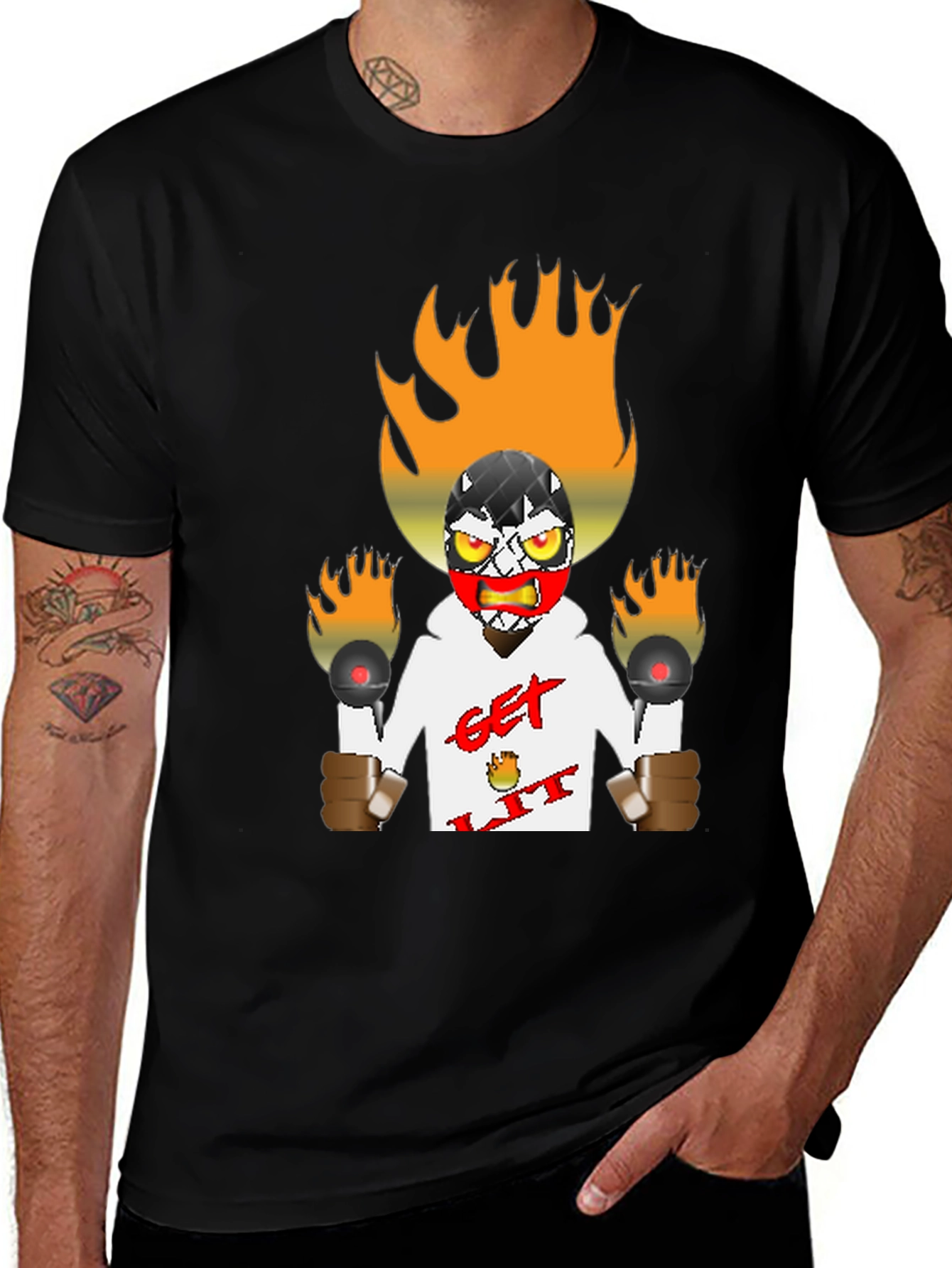 Variant 16 of Fiery "Get Lit" Graphic Tee - Bold Design