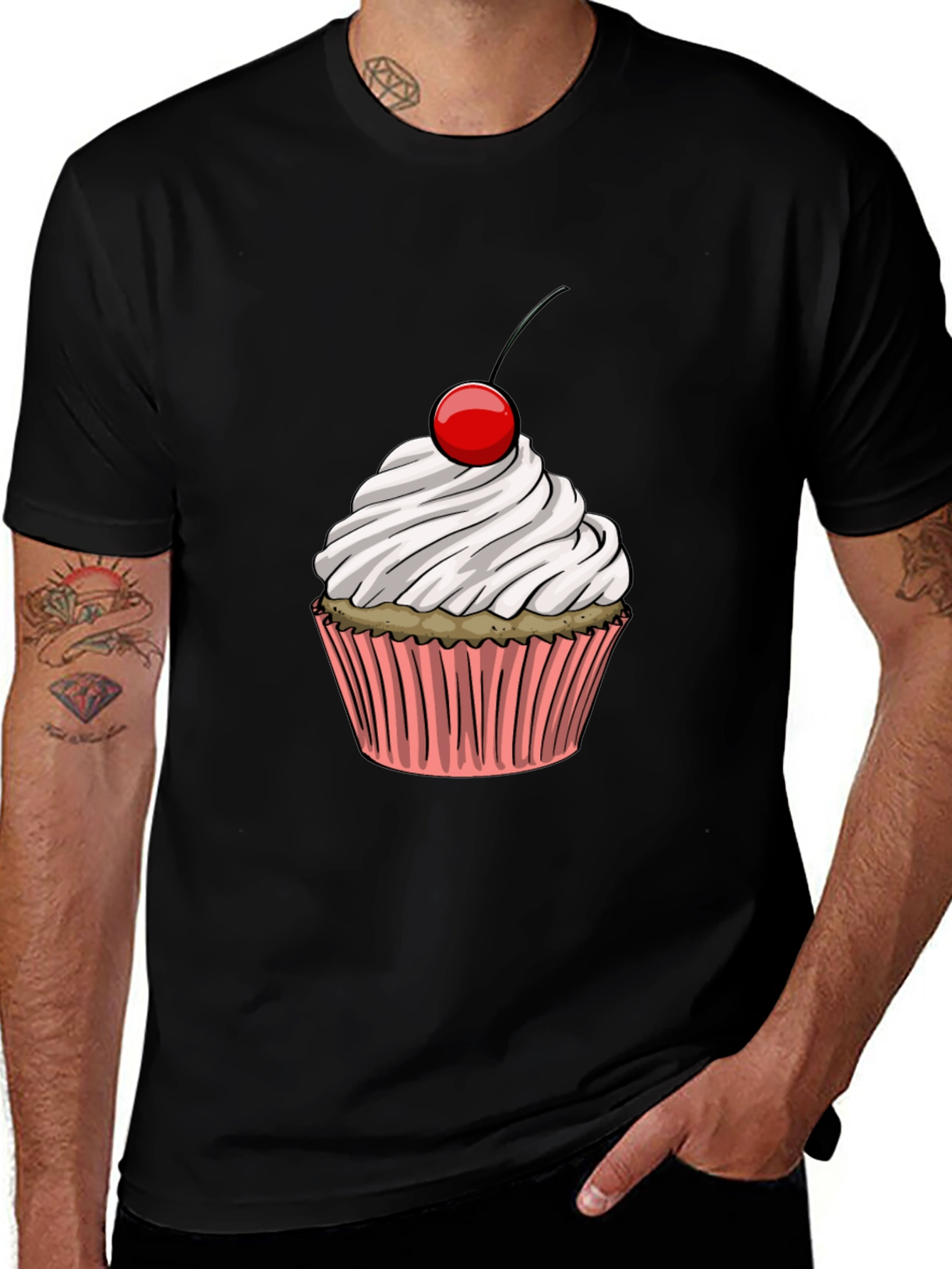 Variant 22 of Cupcake Graphic Black T-Shirt