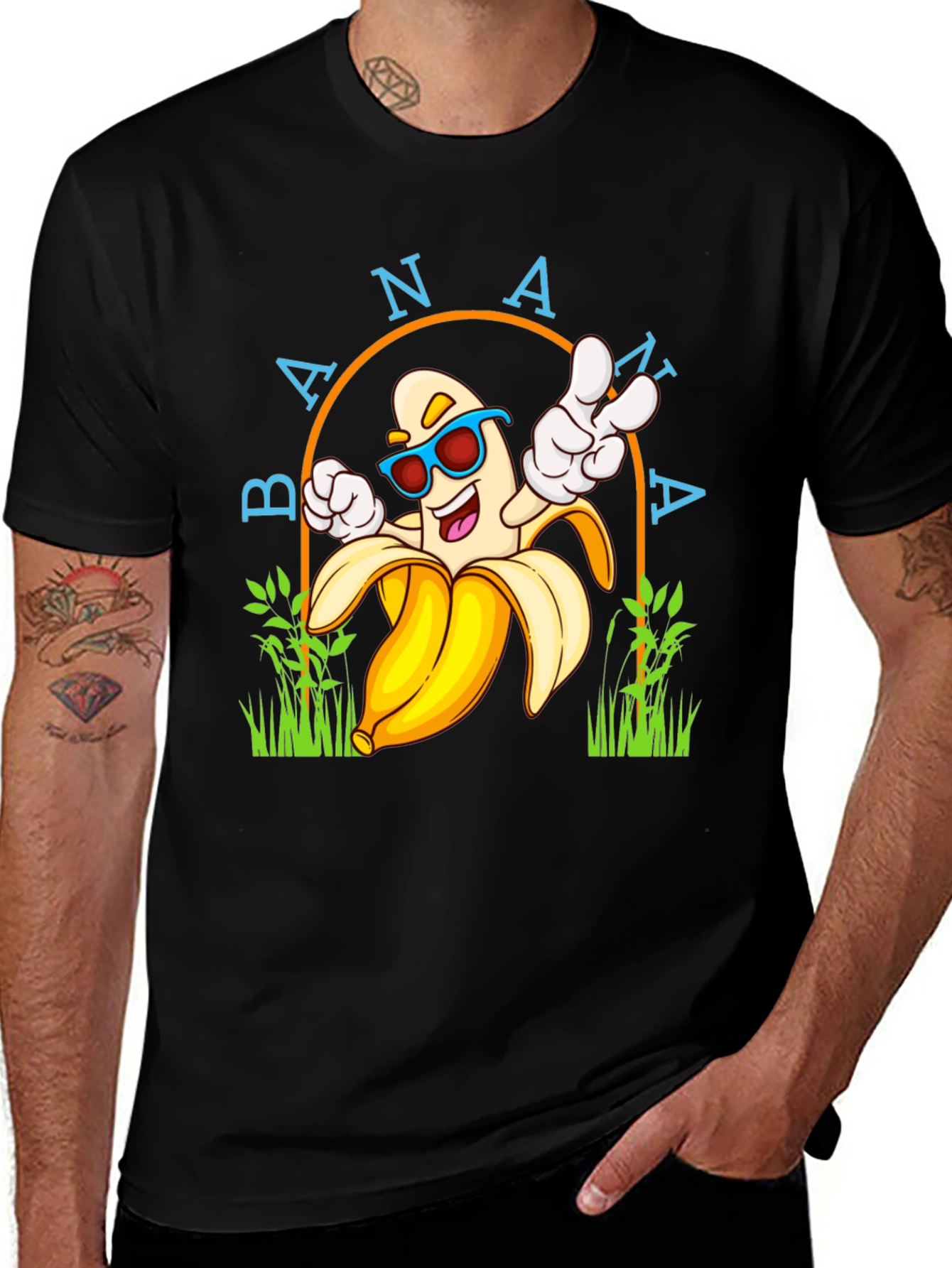 Variant 6 of Cool Banana Graphic Tee - Unisex Black T-Shirt