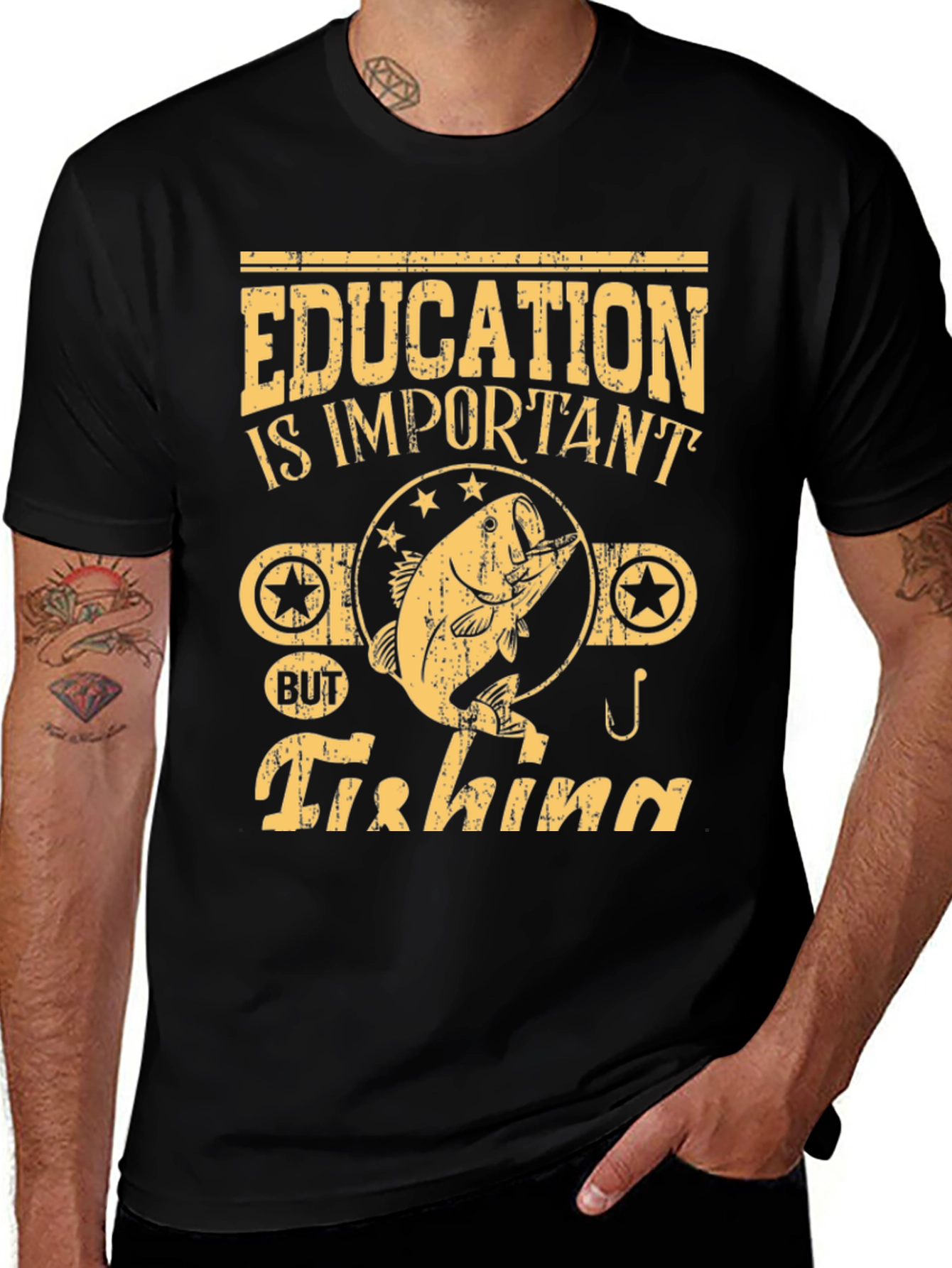 Variant 12 of Education is Important, Fishing T-Shirt