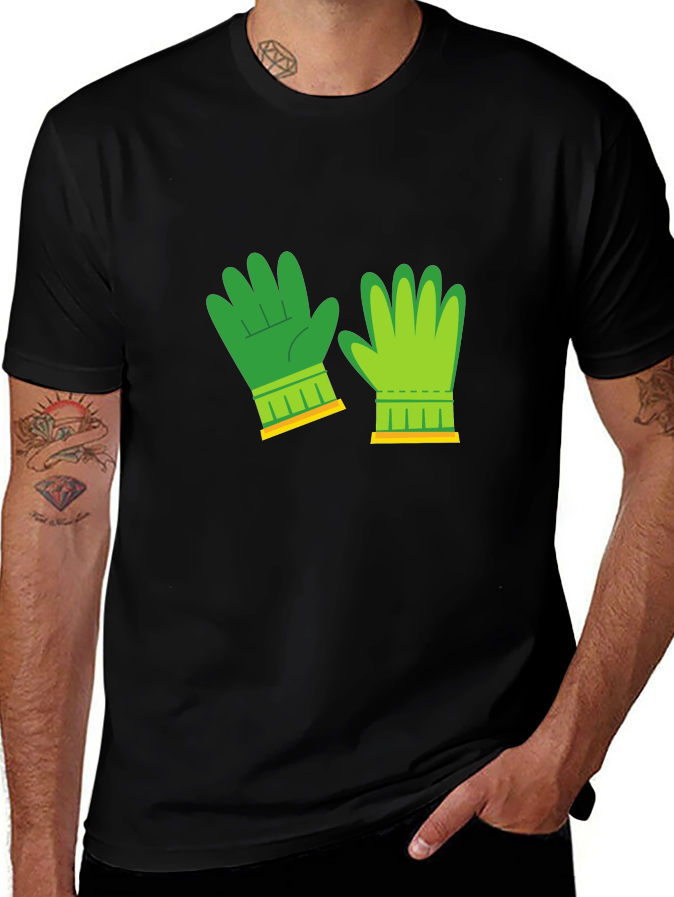 Variant 8 of Novelty Green Gloves Graphic Tee