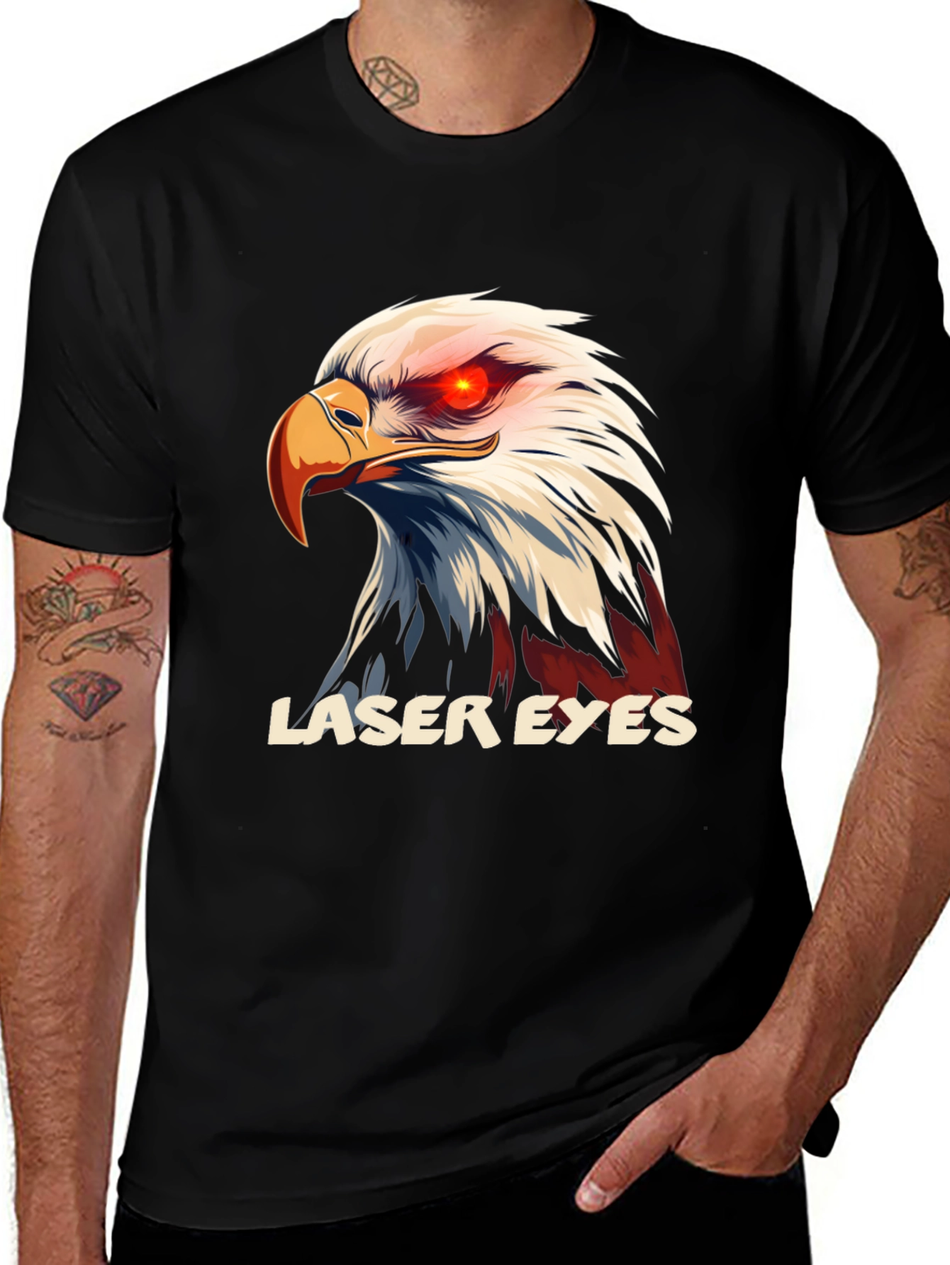 Variant 7 of Laser Eyes Eagle Graphic T-Shirt - Bold Design