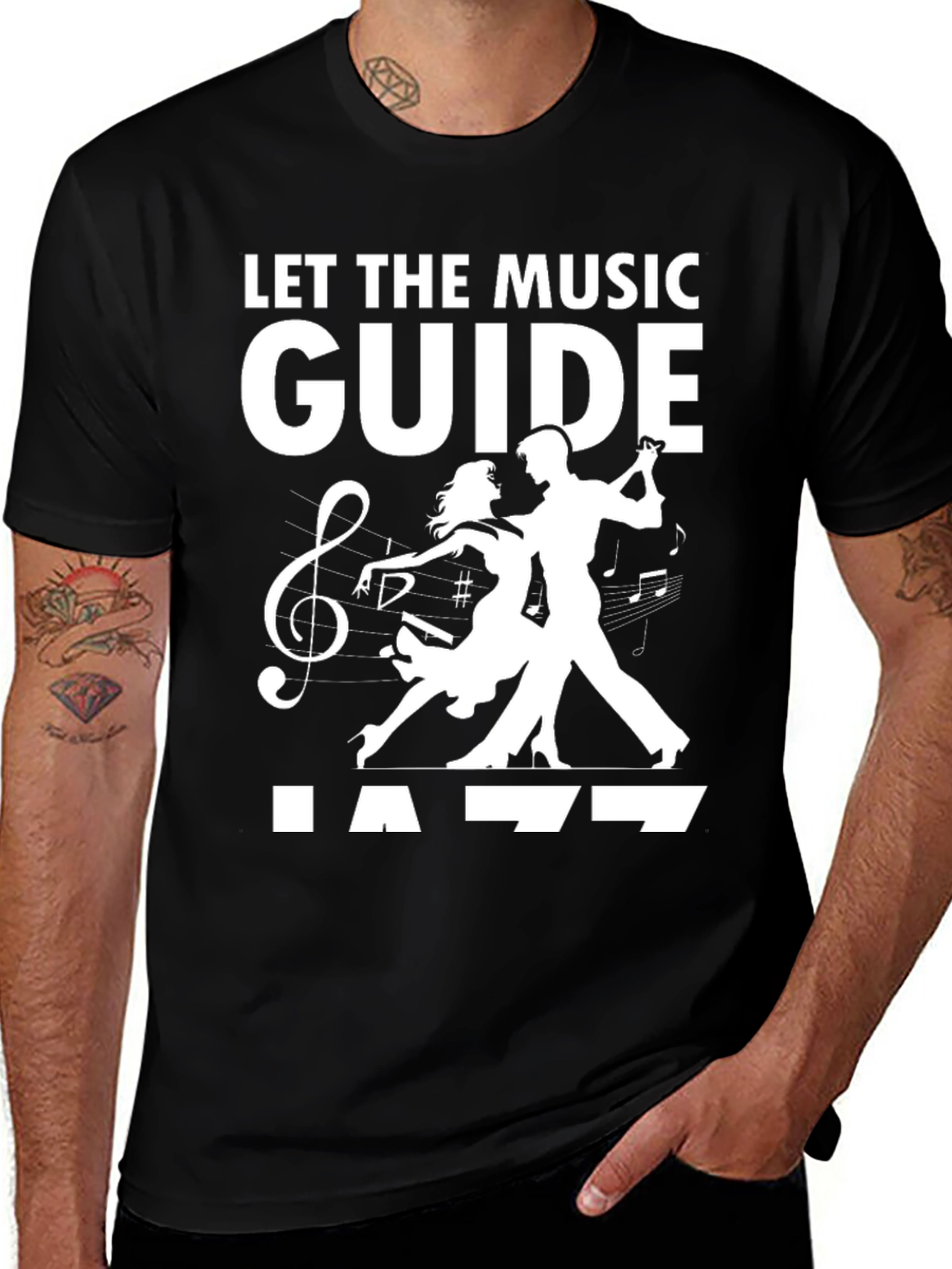 Variant 10 of Let the Music Guide Jazz Black T-Shirt