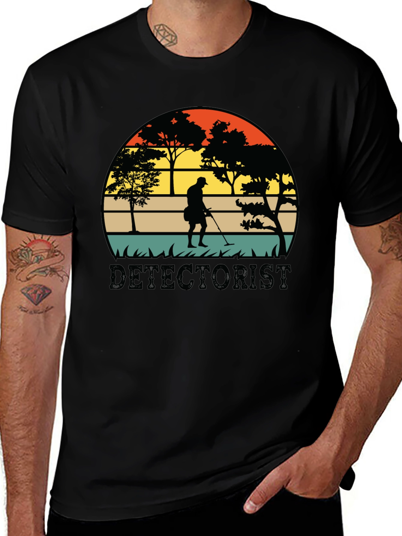 Variant 27 of Detectorist T-Shirt: Retro Metal Detecting Design