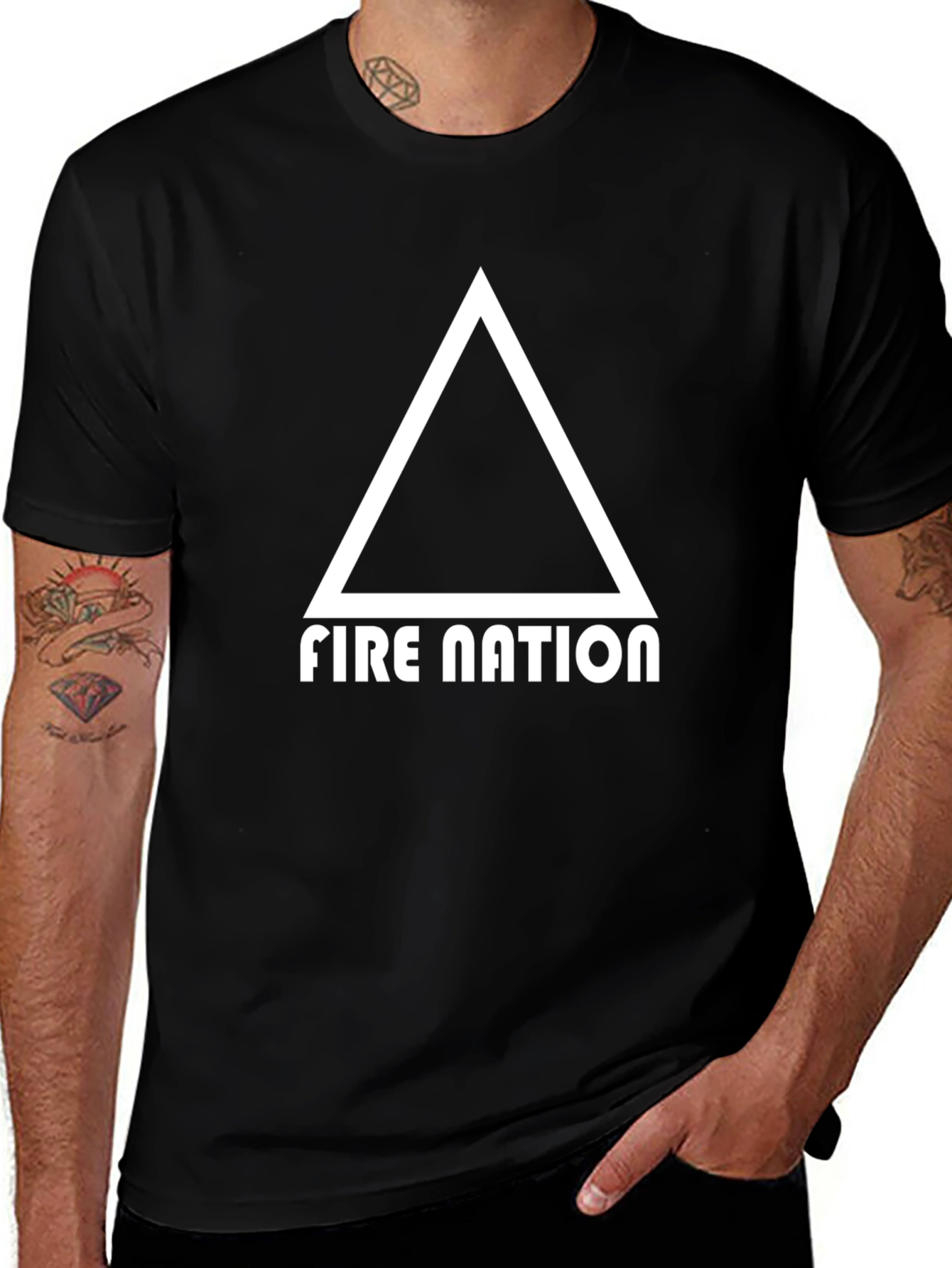 Variant 2 of Fire Nation Graphic Tee - Black Cotton T-Shirt
