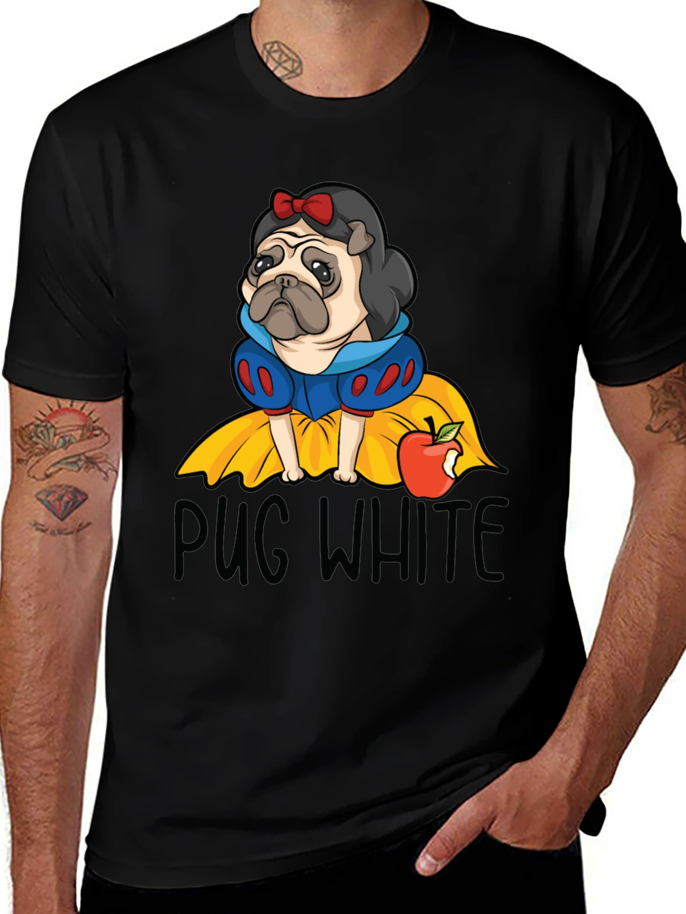 Variant 6 of Pug White Graphic Tee - Unisex Cotton T-Shirt