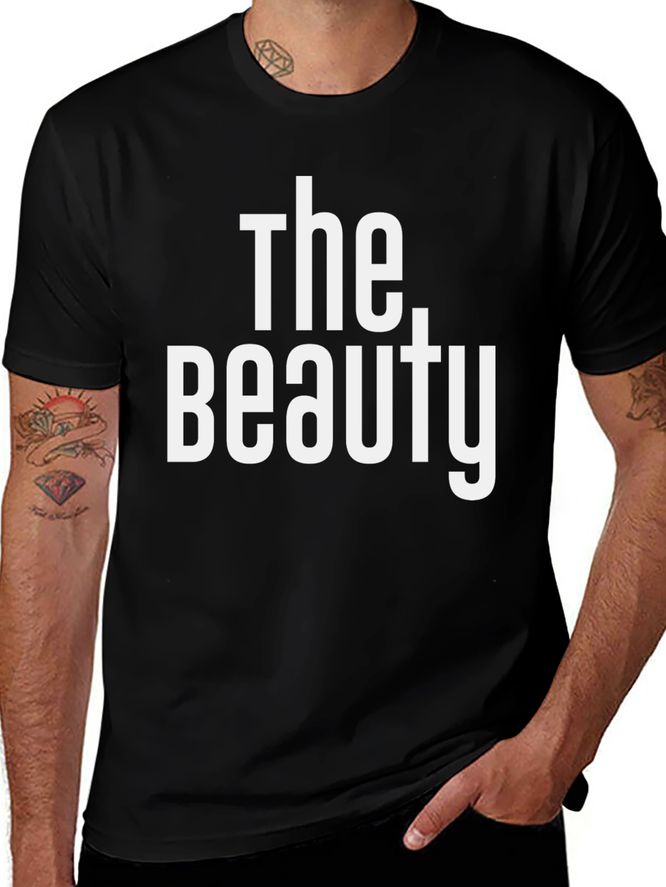 Variant 28 of The Beauty Graphic Tee - Black Cotton T-Shirt