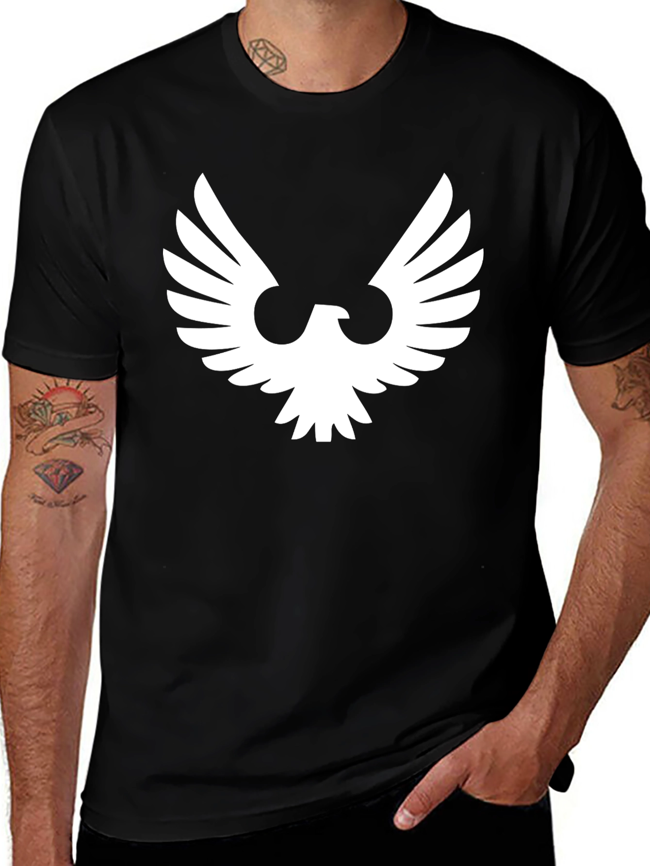 Variant 21 of Black T-Shirt with Eagle Logo