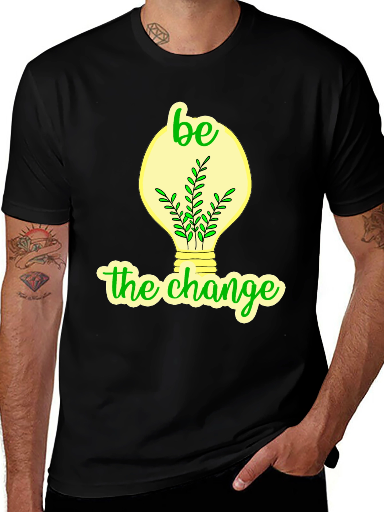 Variant 11 of Eco-Friendly 'Be the Change' Graphic Tee