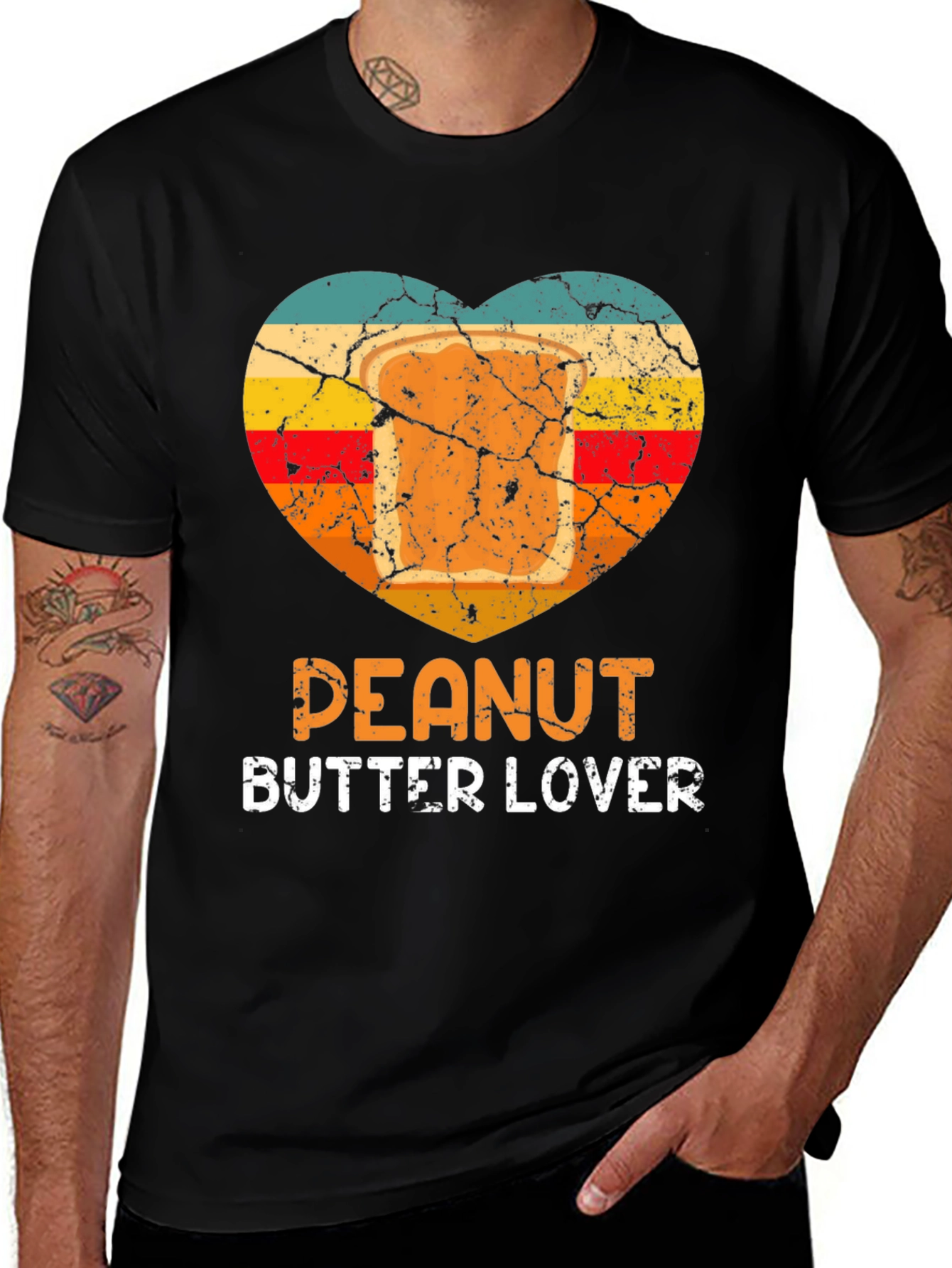 Peanut Butter Lover T-Shirt Retro Heart Design